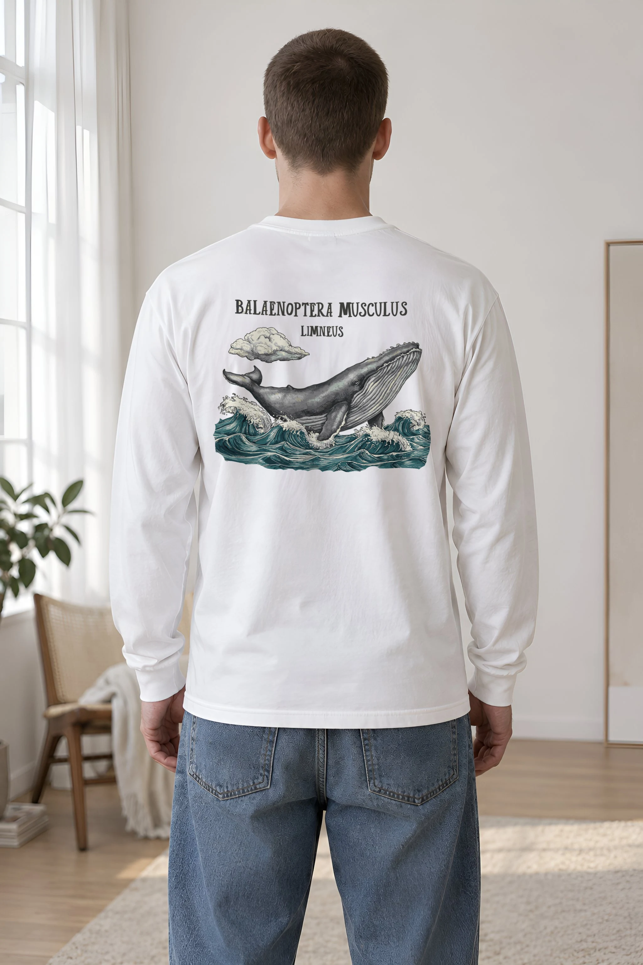 "Breaching Blue Whale" Unisex Longsleeve T-shirt