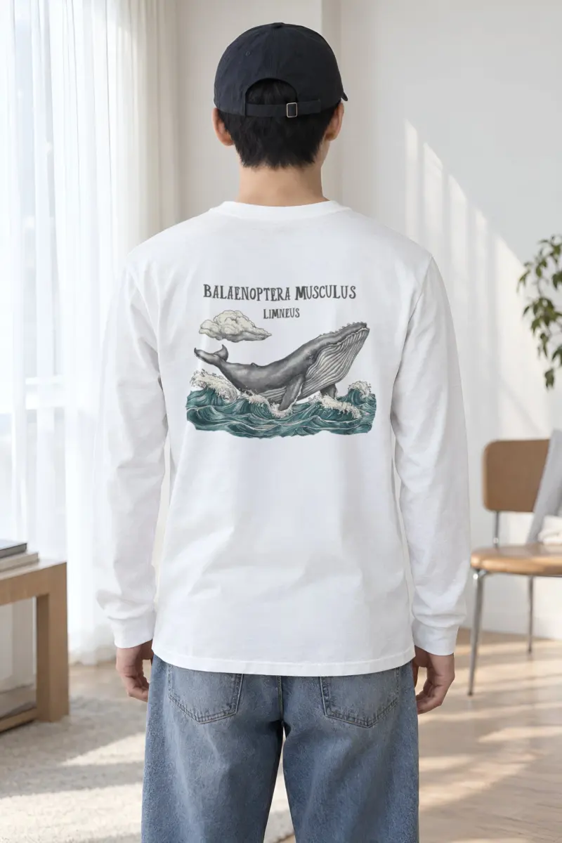 "Breaching Blue Whale" Unisex Longsleeve T-shirt