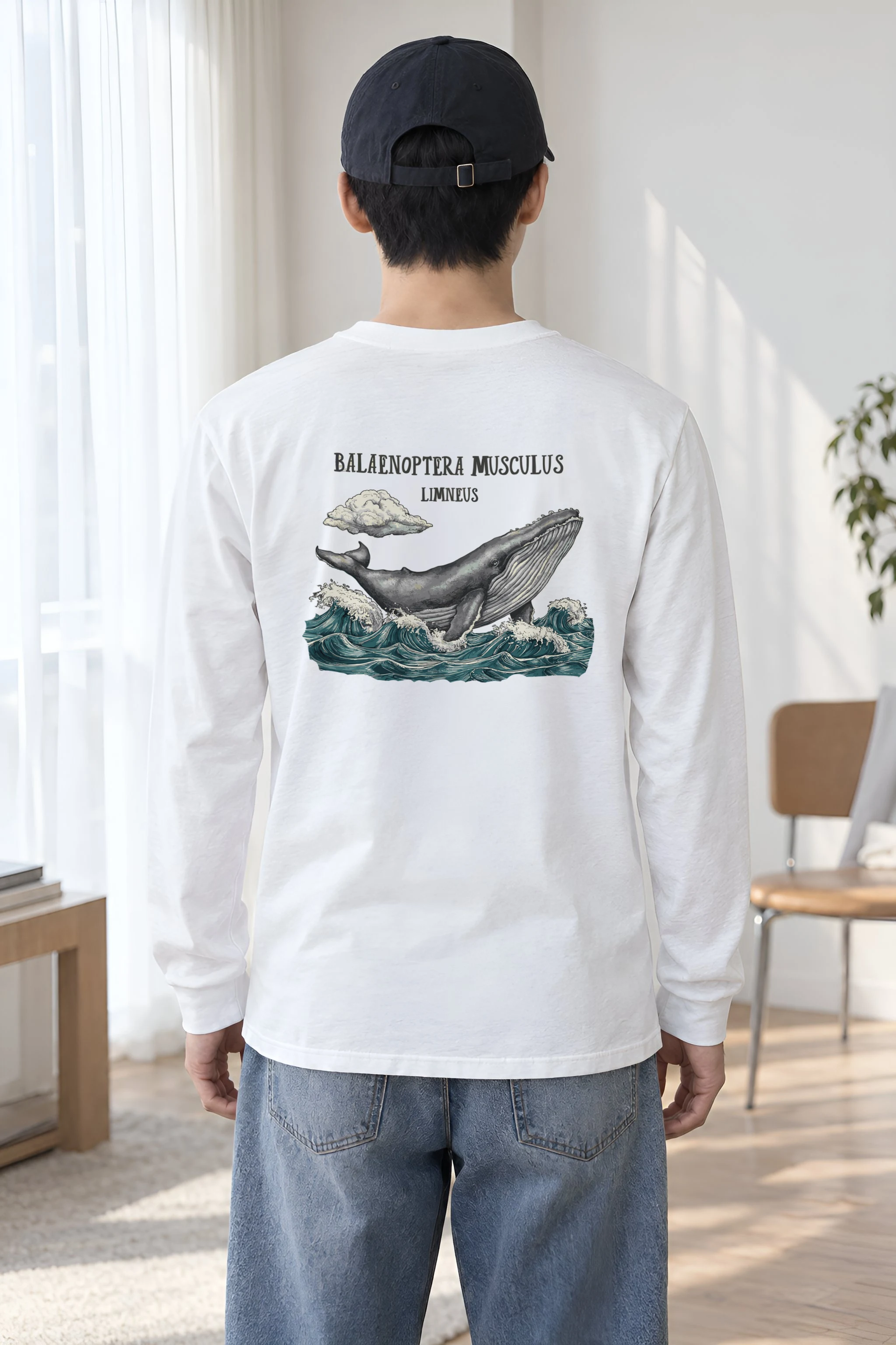 "Breaching Blue Whale" Unisex Longsleeve T-shirt