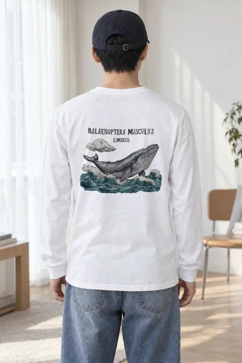 "Breaching Blue Whale" Unisex Longsleeve T-shirt