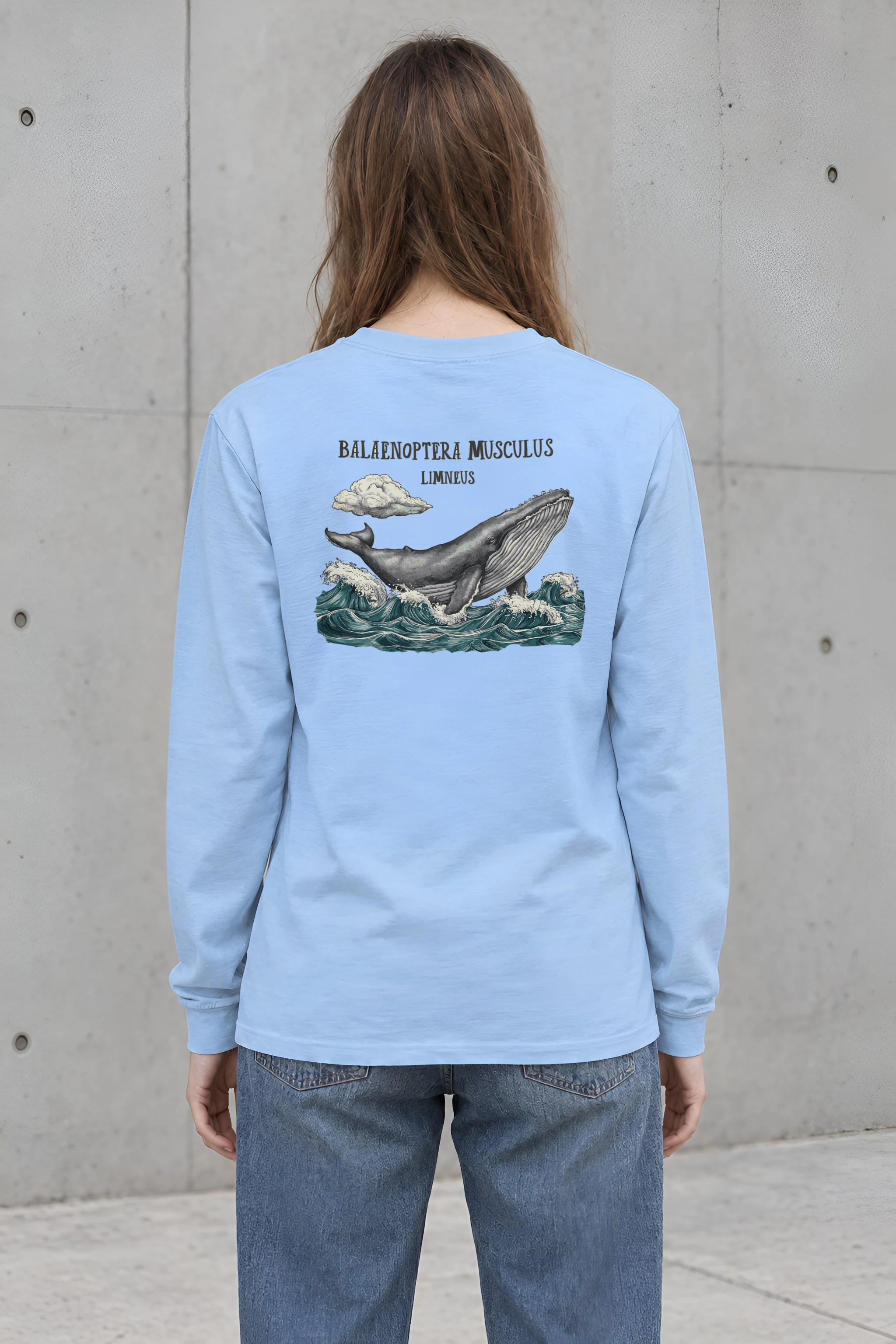 "Breaching Blue Whale" Unisex Longsleeve T-shirt
