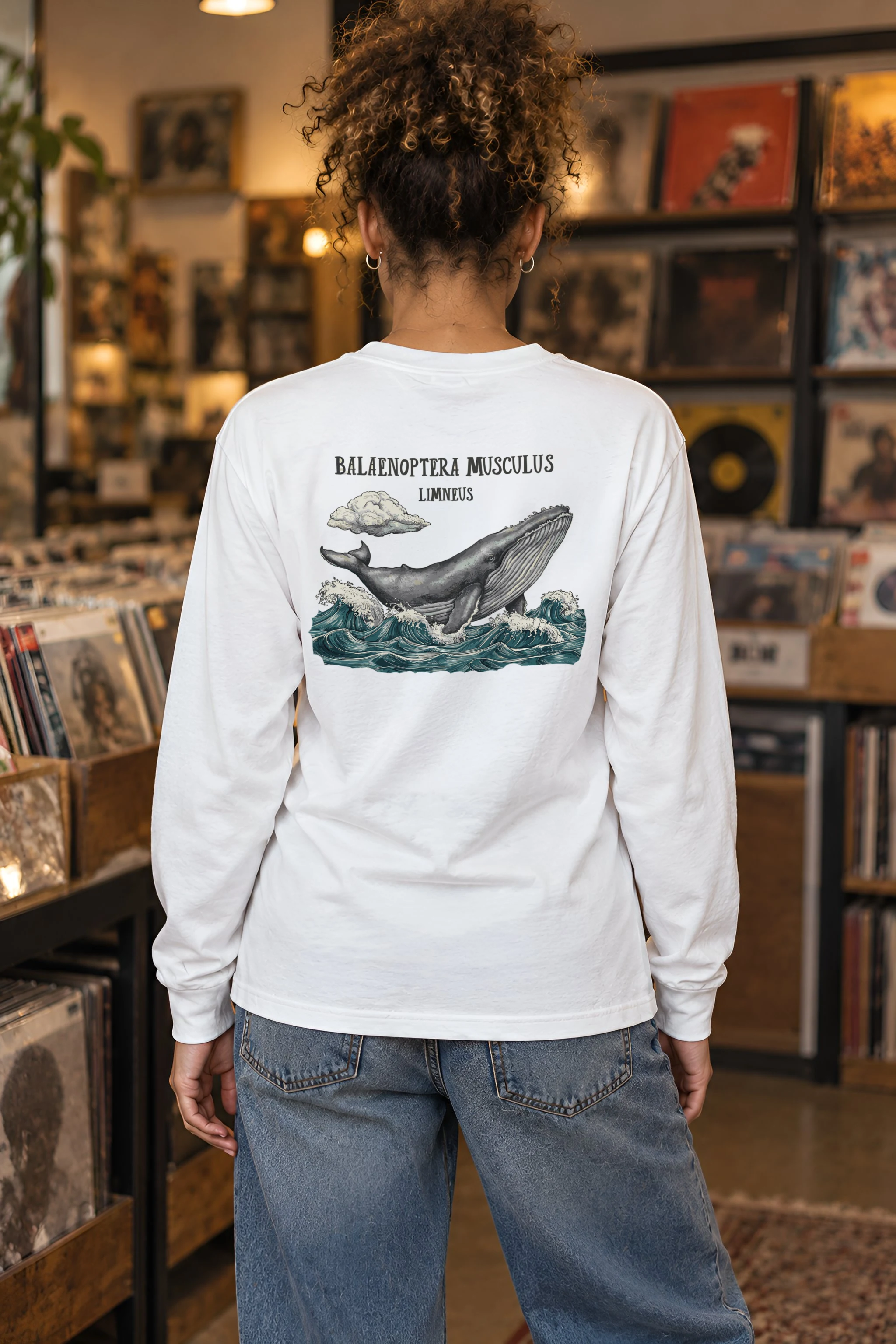 "Breaching Blue Whale" Unisex Longsleeve T-shirt