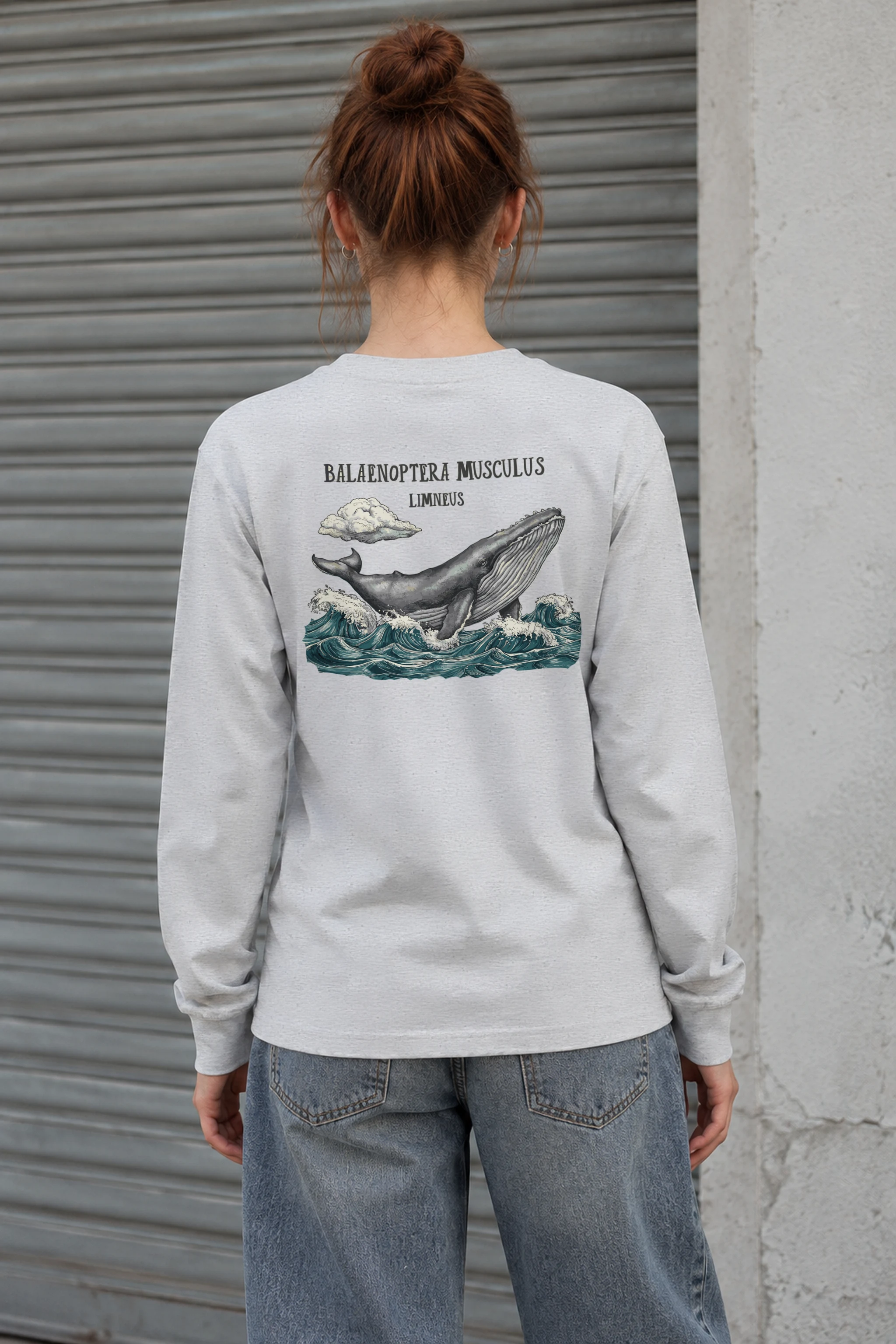 "Breaching Blue Whale" Unisex Longsleeve T-shirt