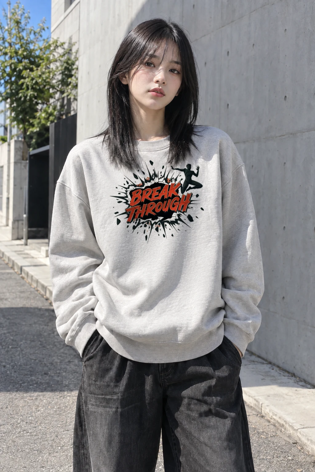 "Break Through" Heavy Blend Unisex Crewneck Sweatshirt | Gildan 18000
