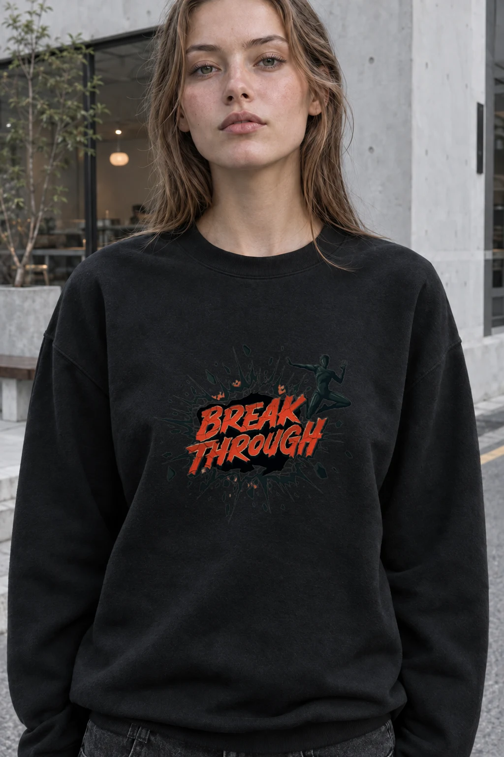 "Break Through" Heavy Blend Unisex Crewneck Sweatshirt | Gildan 18000