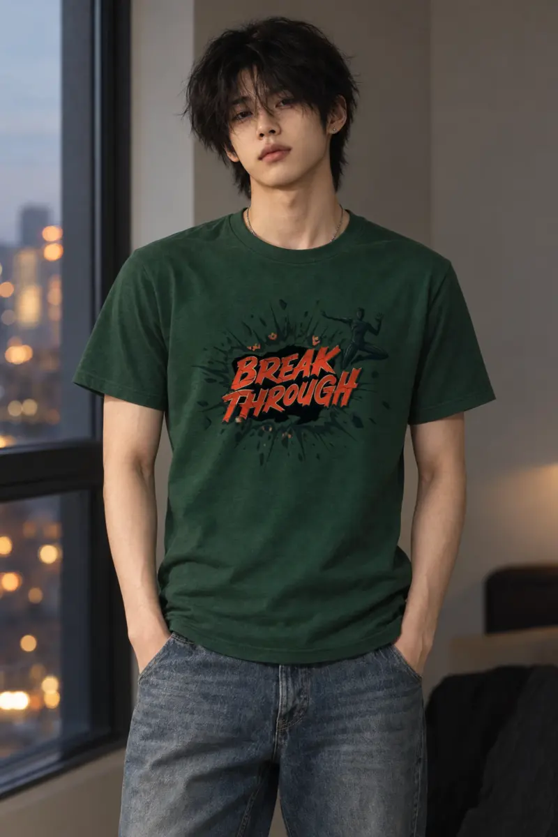 "Break Through" Heavyweight Unisex Crewneck T-shirt