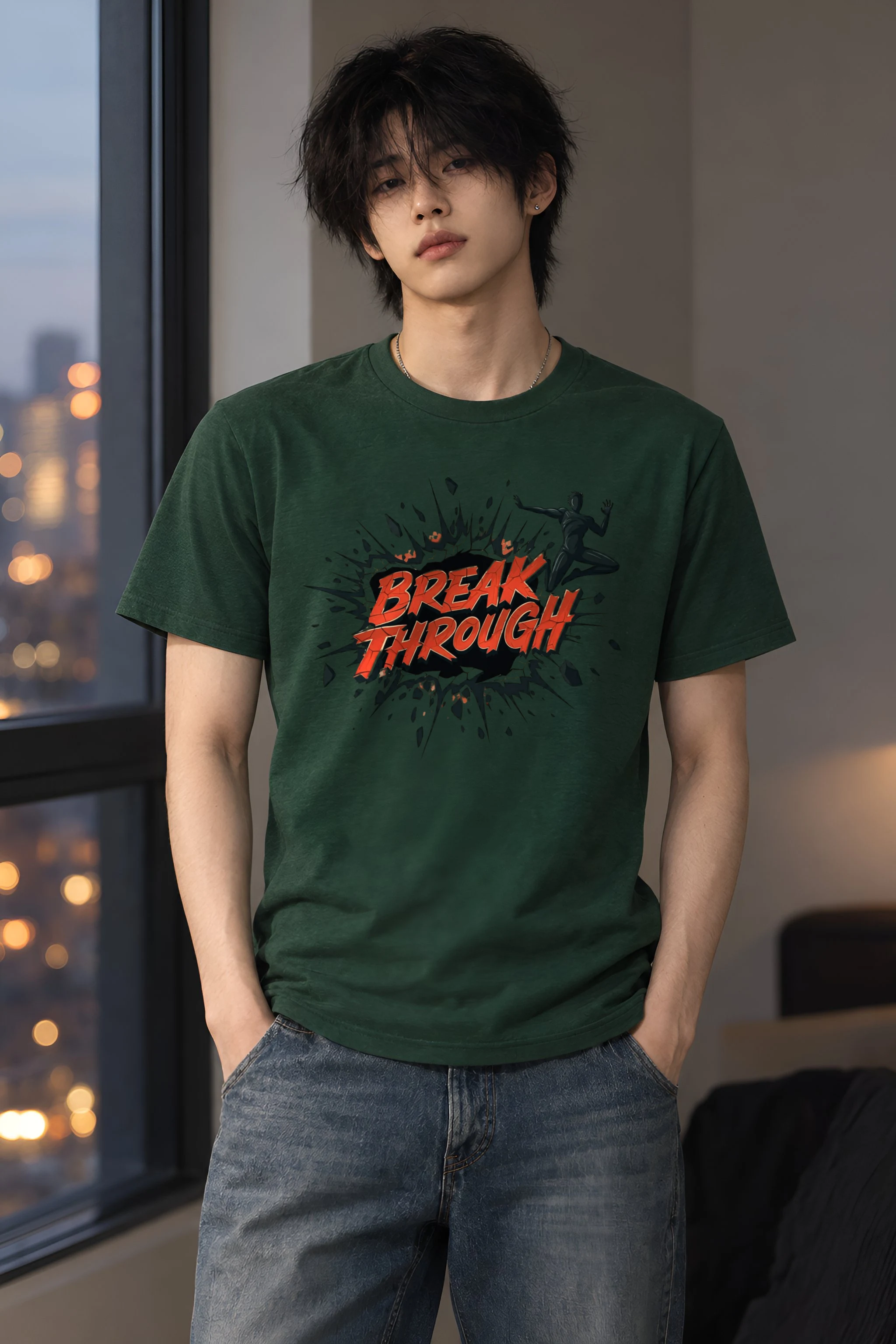 "Break Through" Heavyweight Unisex Crewneck T-shirt