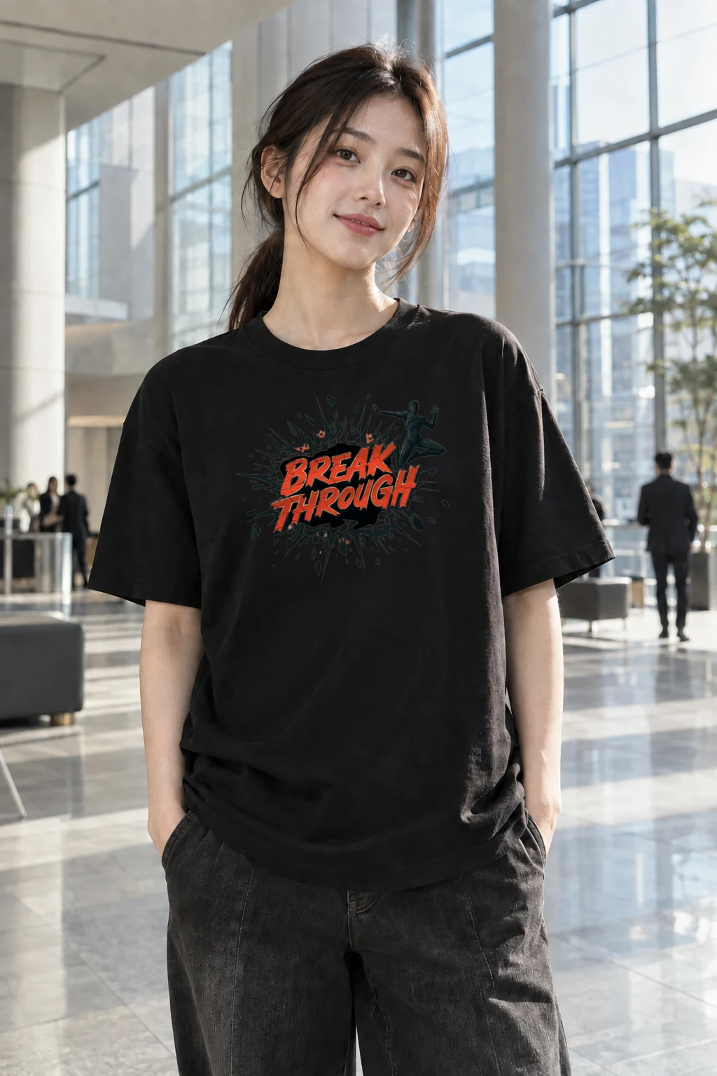 "Break Through" Heavyweight Unisex Crewneck T-shirt | Gildan 5000