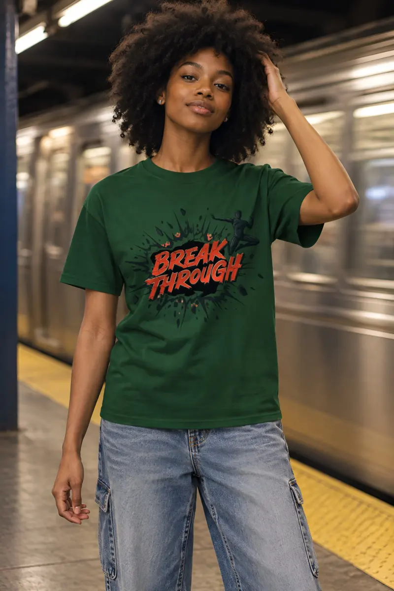 "Break Through" Heavyweight Unisex Crewneck T-shirt