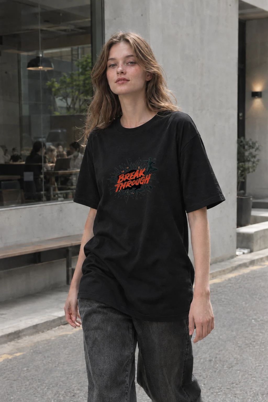 "Break Through" Heavyweight Unisex Crewneck T-shirt | Gildan 5000