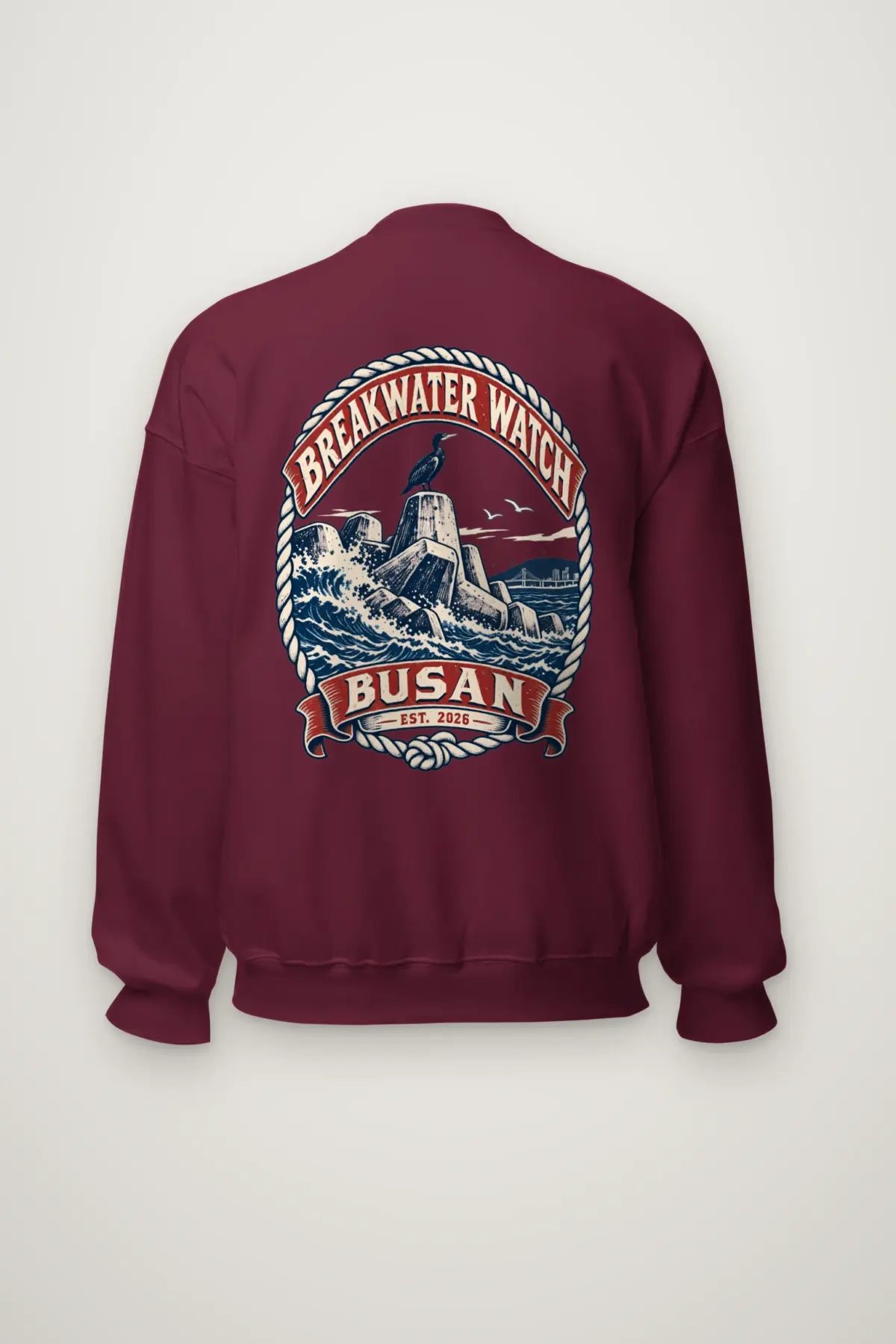 "Breakwater Watch Busan" Heavy Blend Unisex Crewneck Sweatshirt