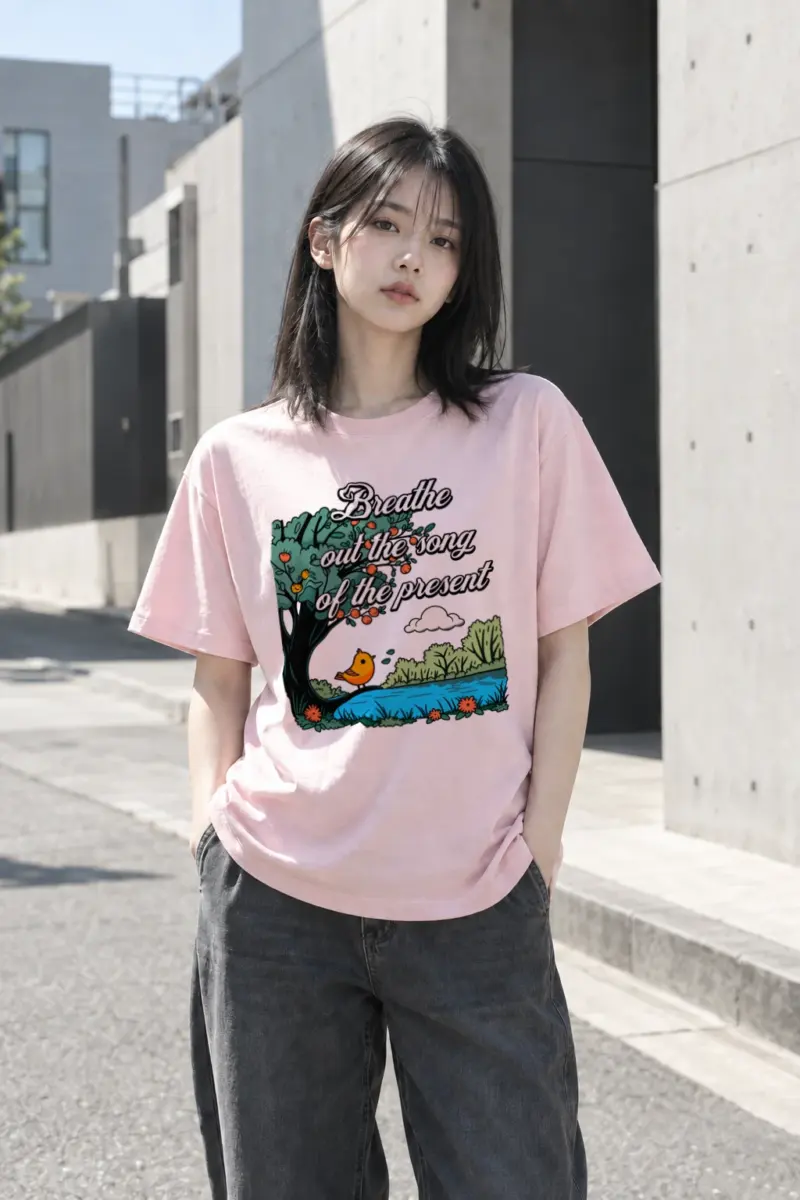 "Breathe Out The Song" Heavyweight Unisex Crewneck T-shirt | Gildan 5000