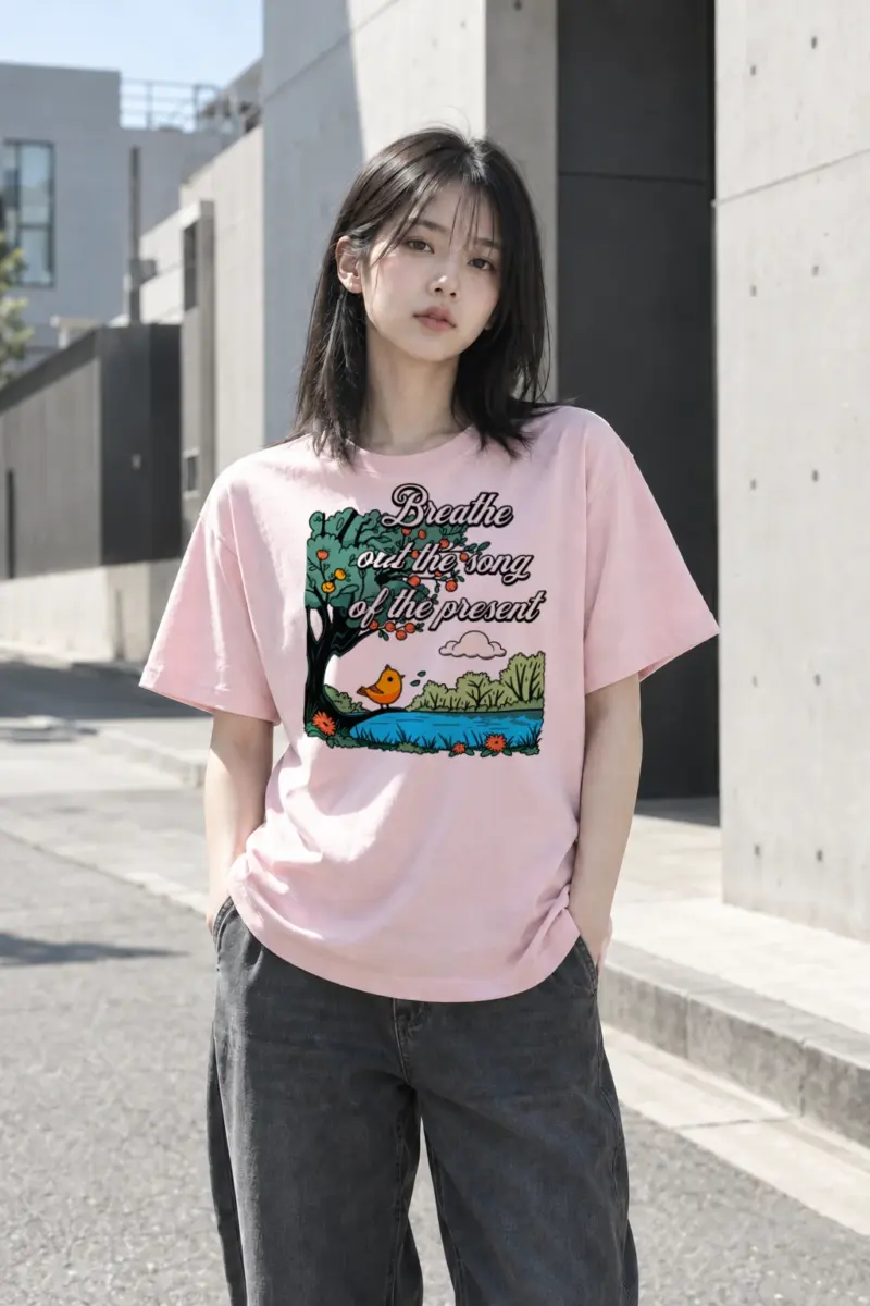 "Breathe Out The Song" Heavyweight Unisex Crewneck T-shirt | Gildan 5000