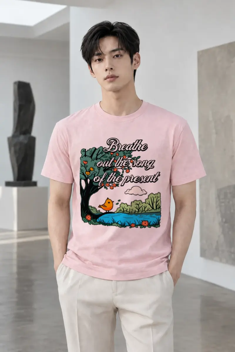 "Breathe Out The Song" Heavyweight Unisex Crewneck T-shirt | Gildan 5000