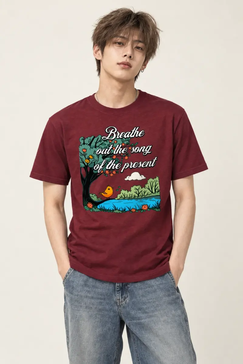 "Breathe Out The Song" Heavyweight Unisex Crewneck T-shirt