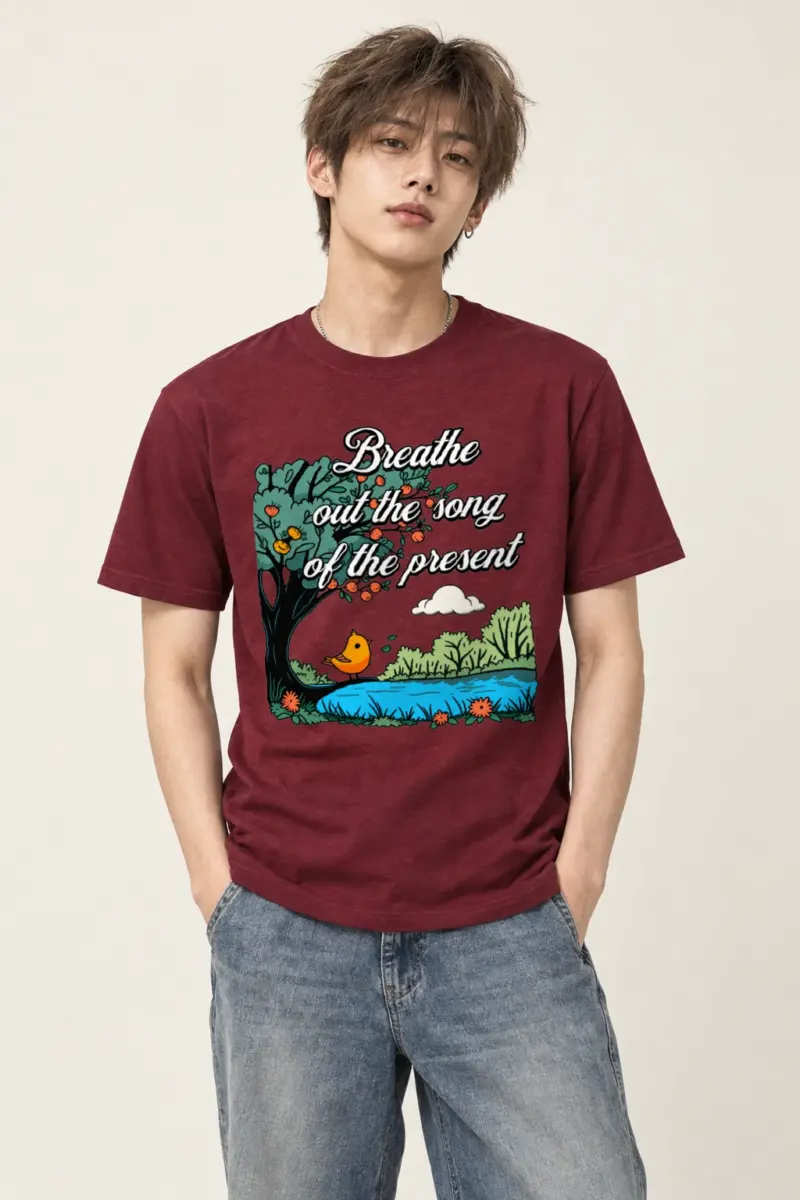 "Breathe Out The Song" Heavyweight Unisex Crewneck T-shirt