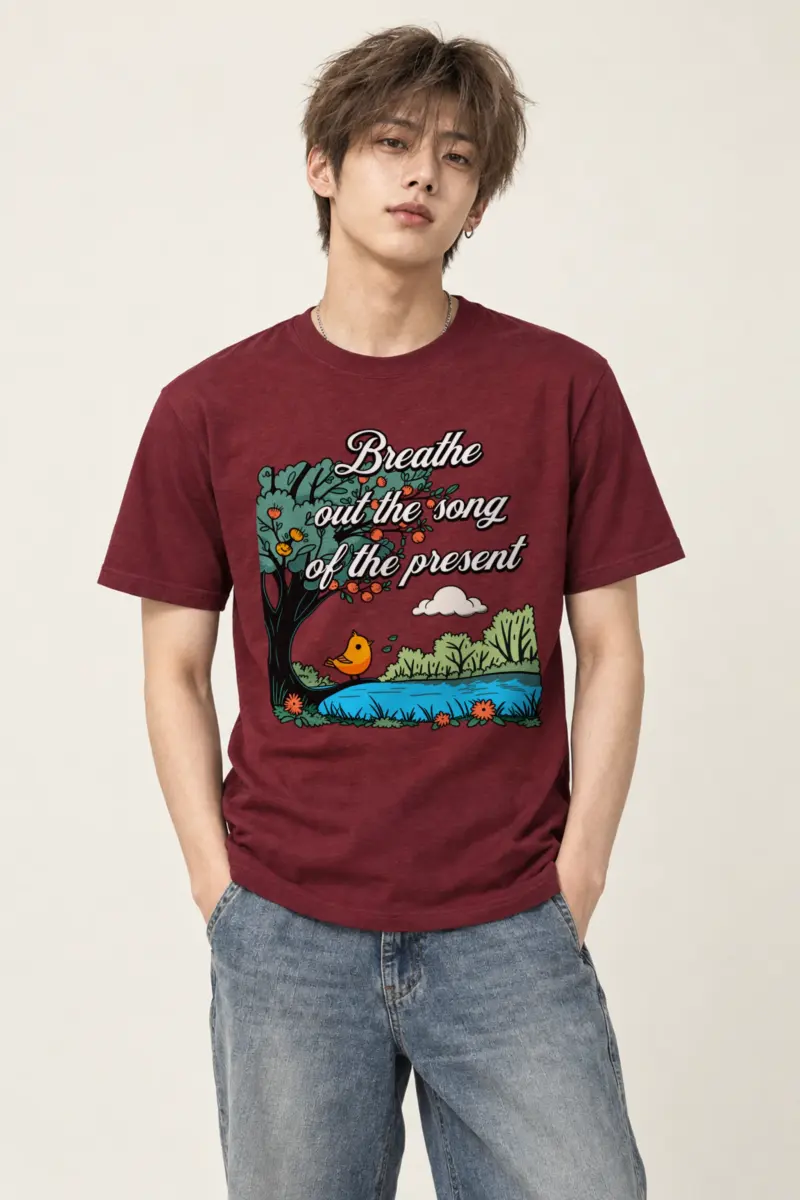 "Breathe Out The Song" Heavyweight Unisex Crewneck T-shirt