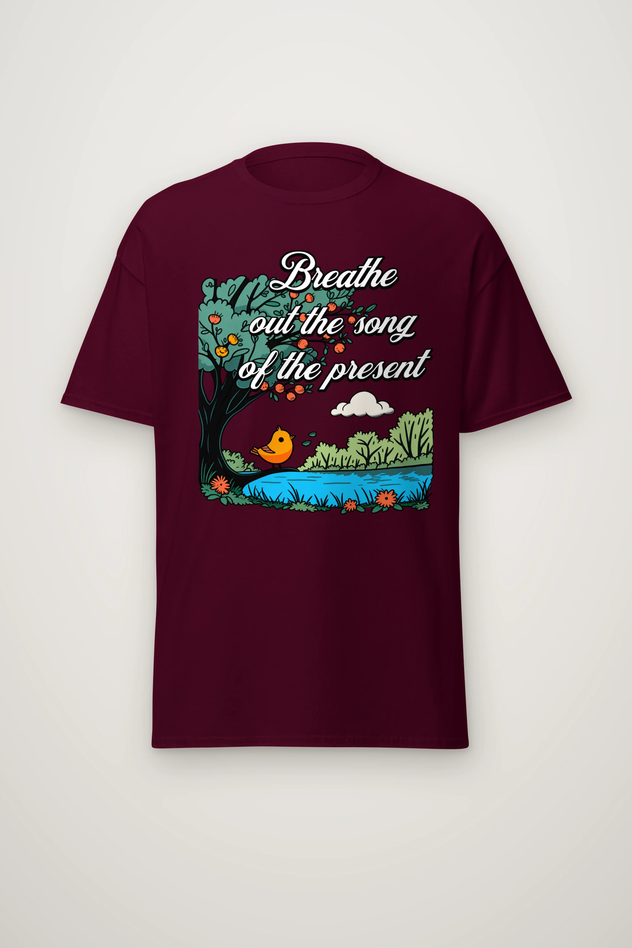 "Breathe Out The Song" Heavyweight Unisex Crewneck T-shirt