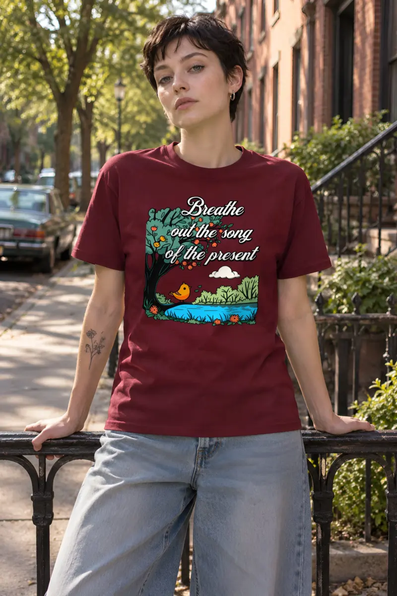 "Breathe Out The Song" Heavyweight Unisex Crewneck T-shirt