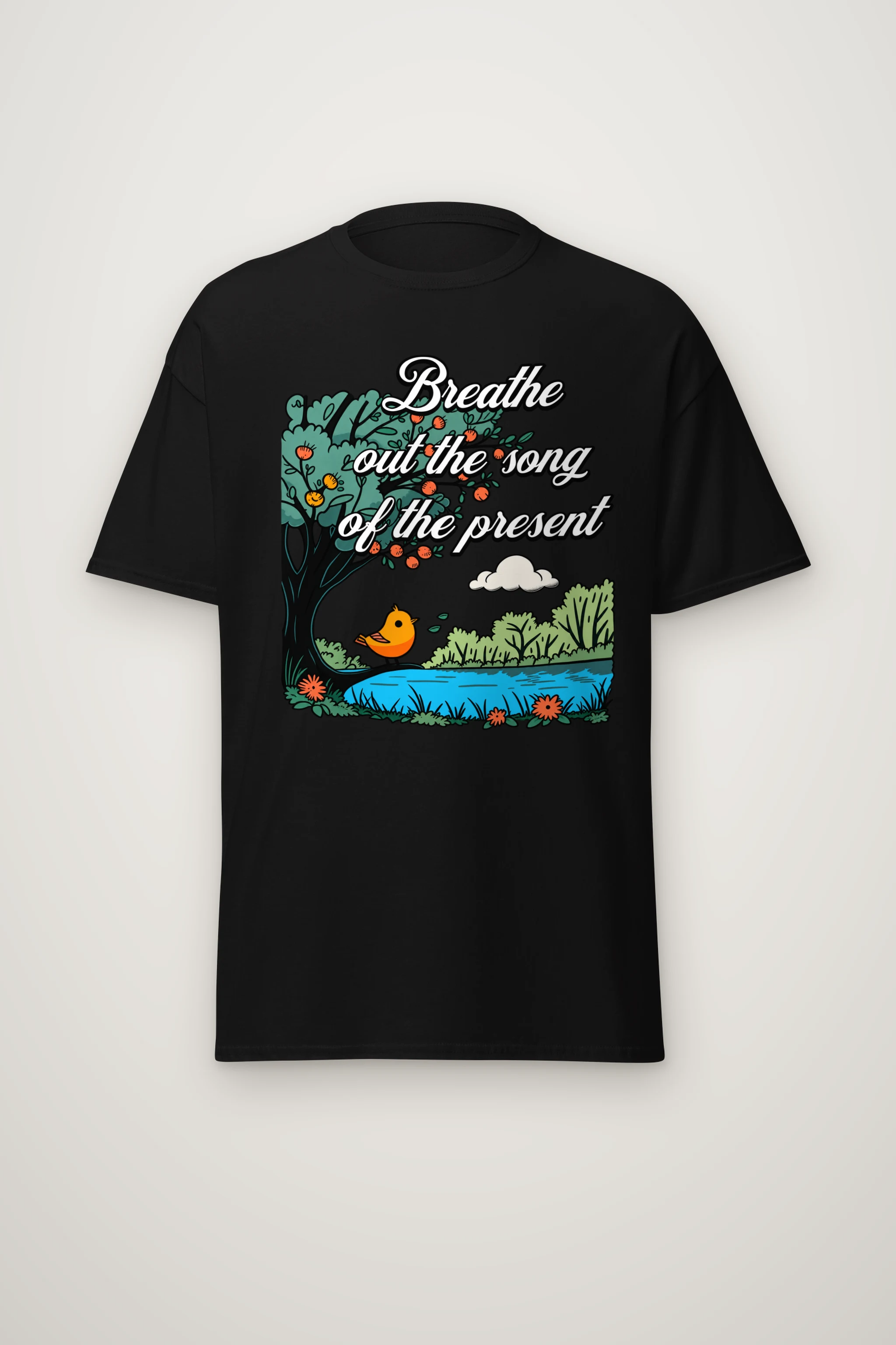 "Breathe Out The Song" Heavyweight Unisex Crewneck T-shirt