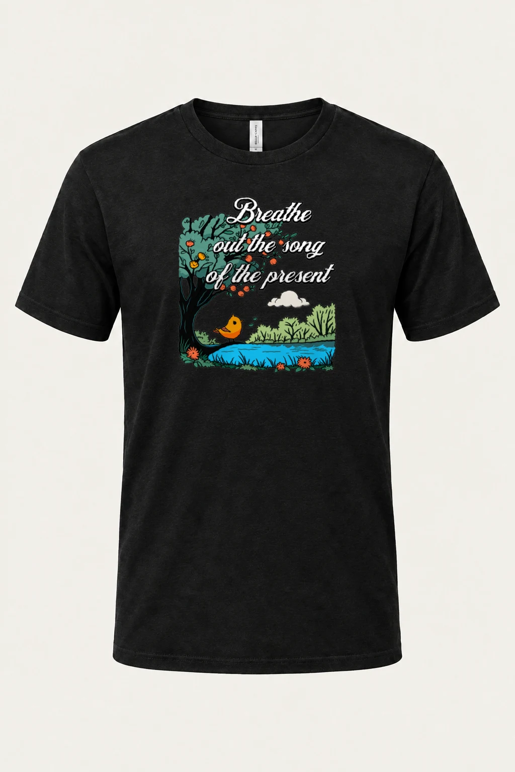"Breathe Out The Song" Heavyweight Unisex Crewneck T-shirt | Gildan 5000