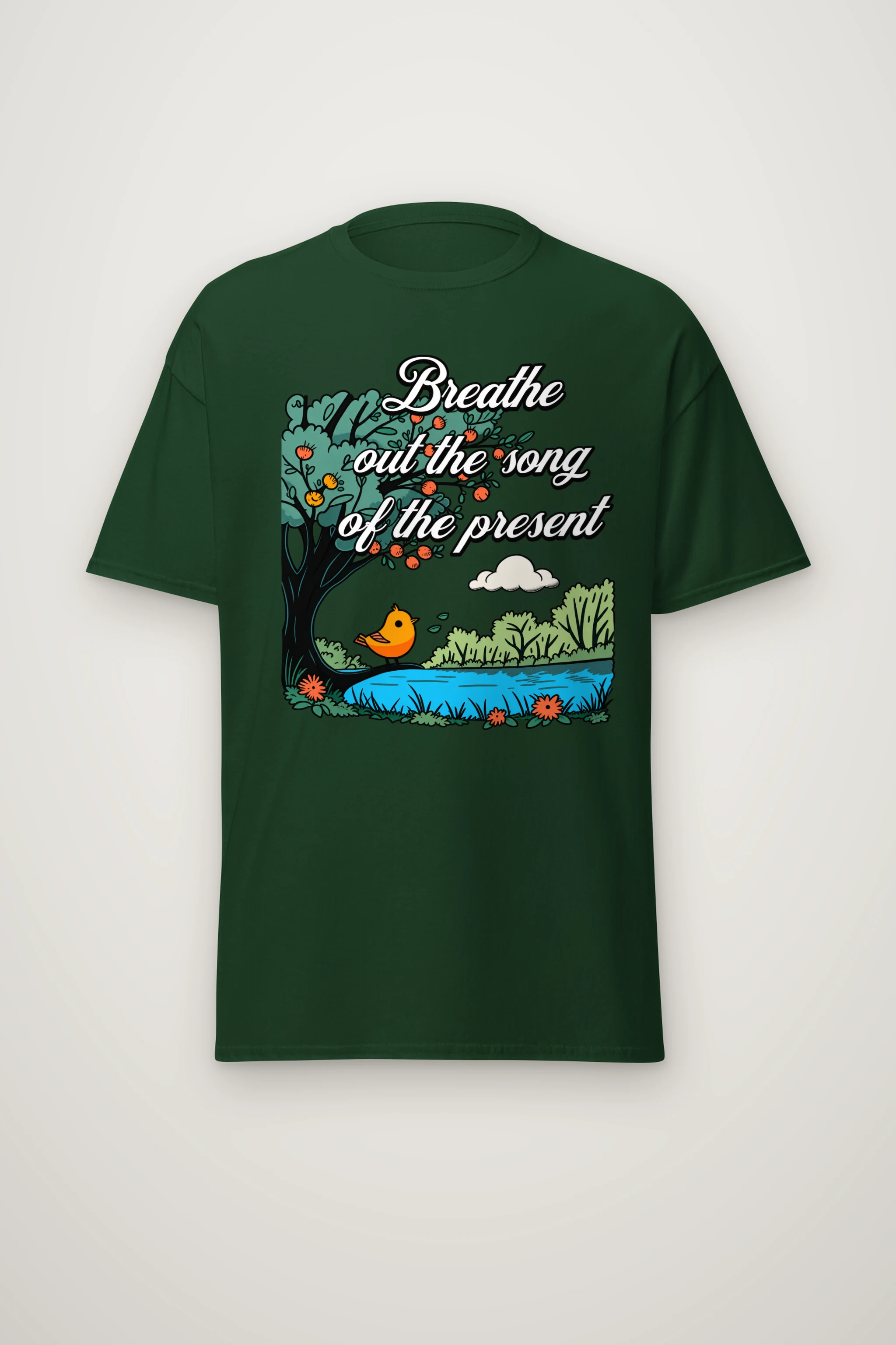 "Breathe Out The Song" Heavyweight Unisex Crewneck T-shirt