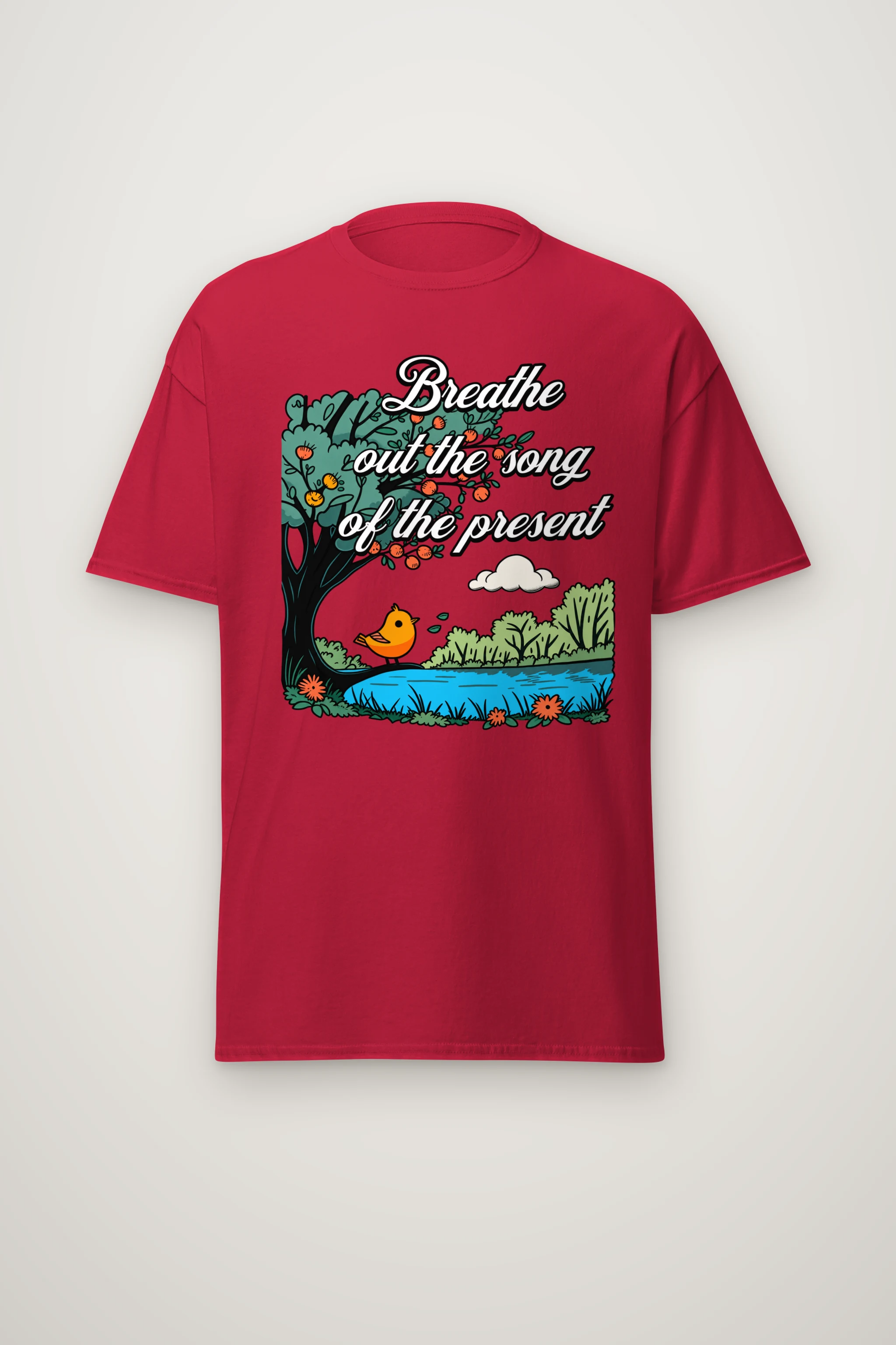 "Breathe Out The Song" Heavyweight Unisex Crewneck T-shirt