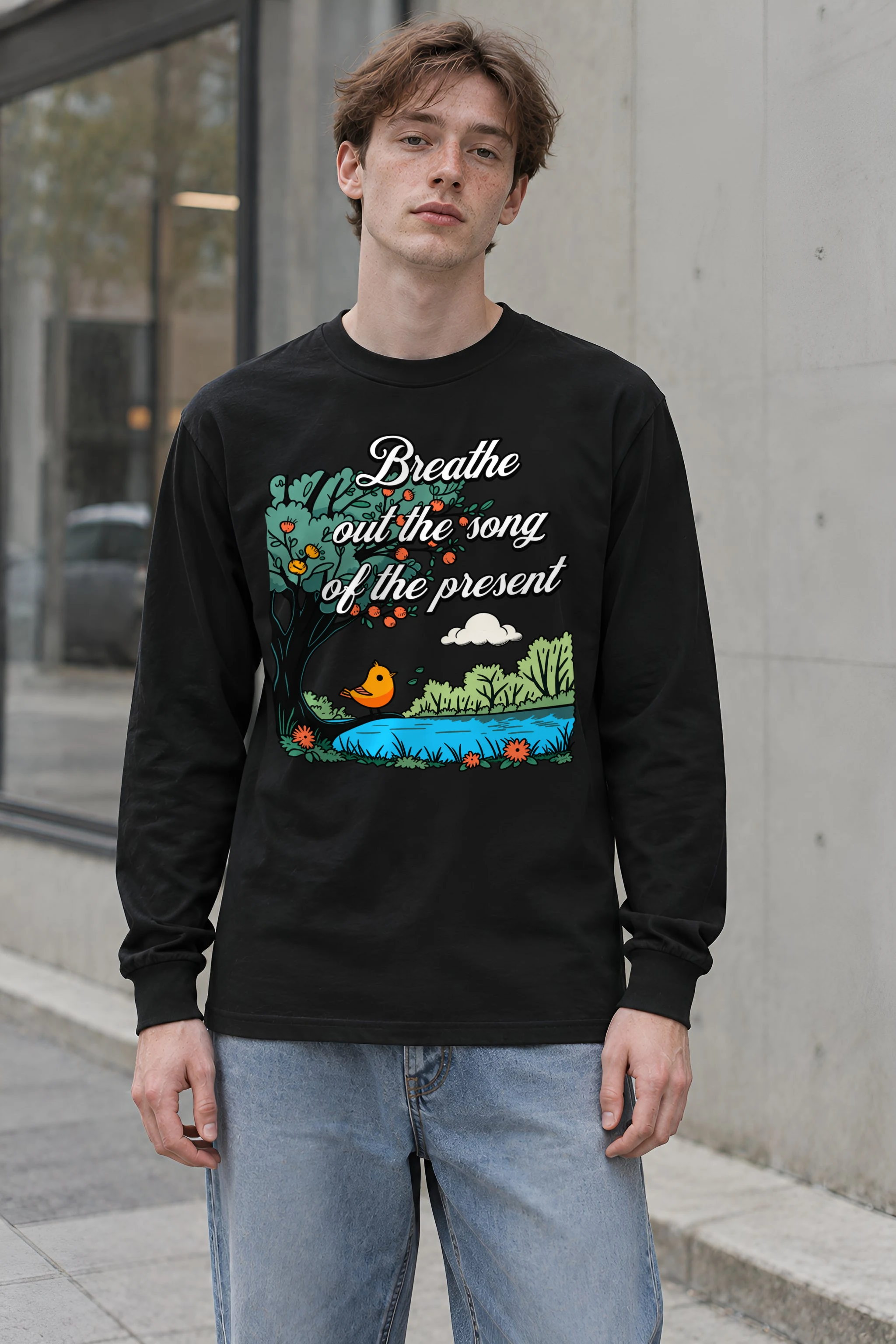 "Breathe Out The Song" Unisex Longsleeve T-shirt