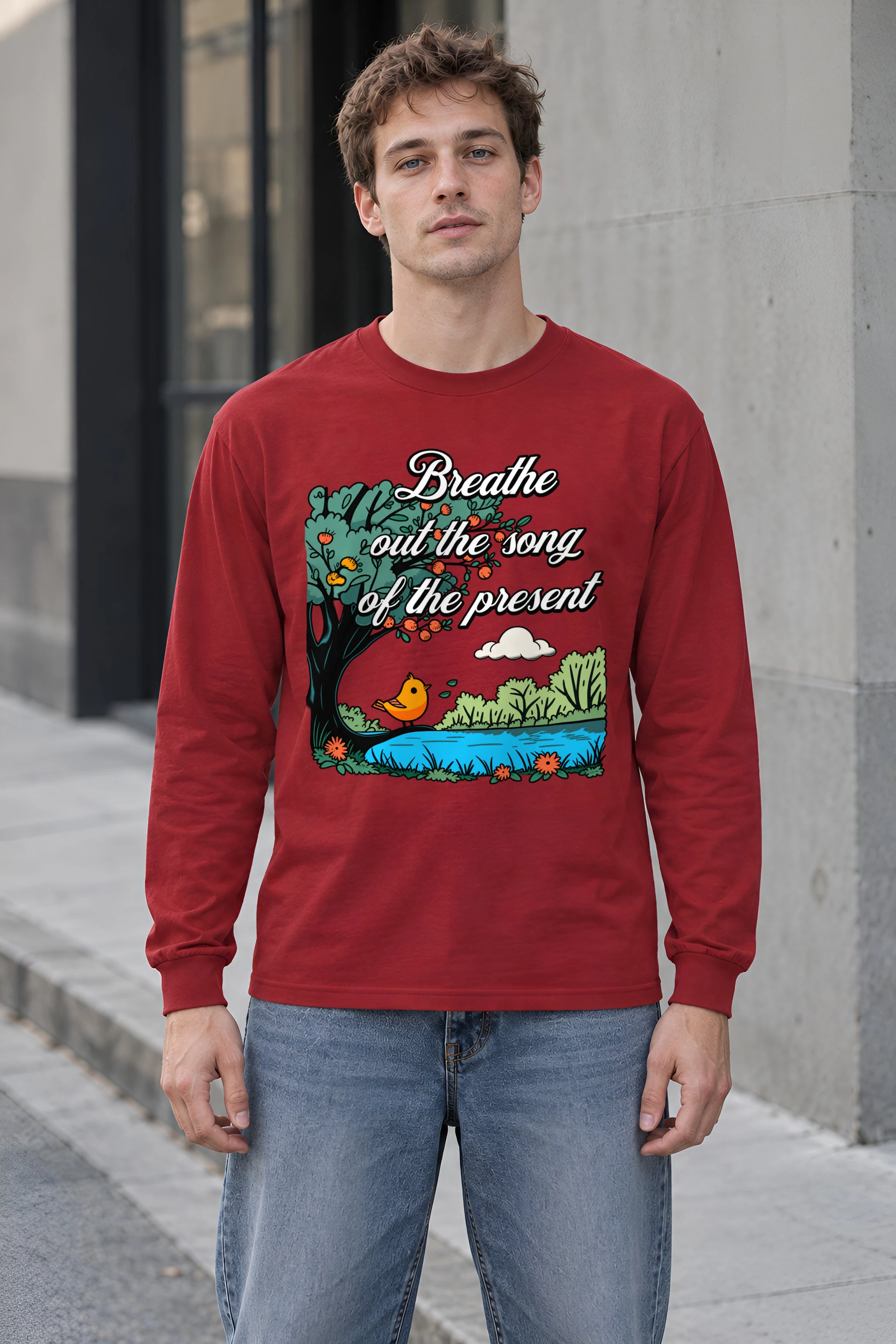 "Breathe Out The Song" Unisex Longsleeve T-shirt