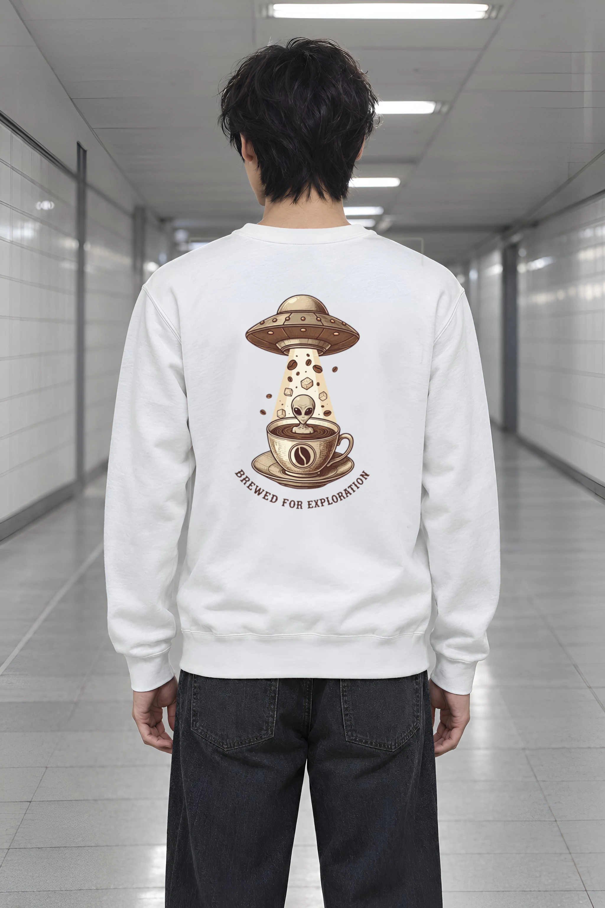 "Brewed For Exploration" Heavy Blend Unisex Crewneck Sweatshirt