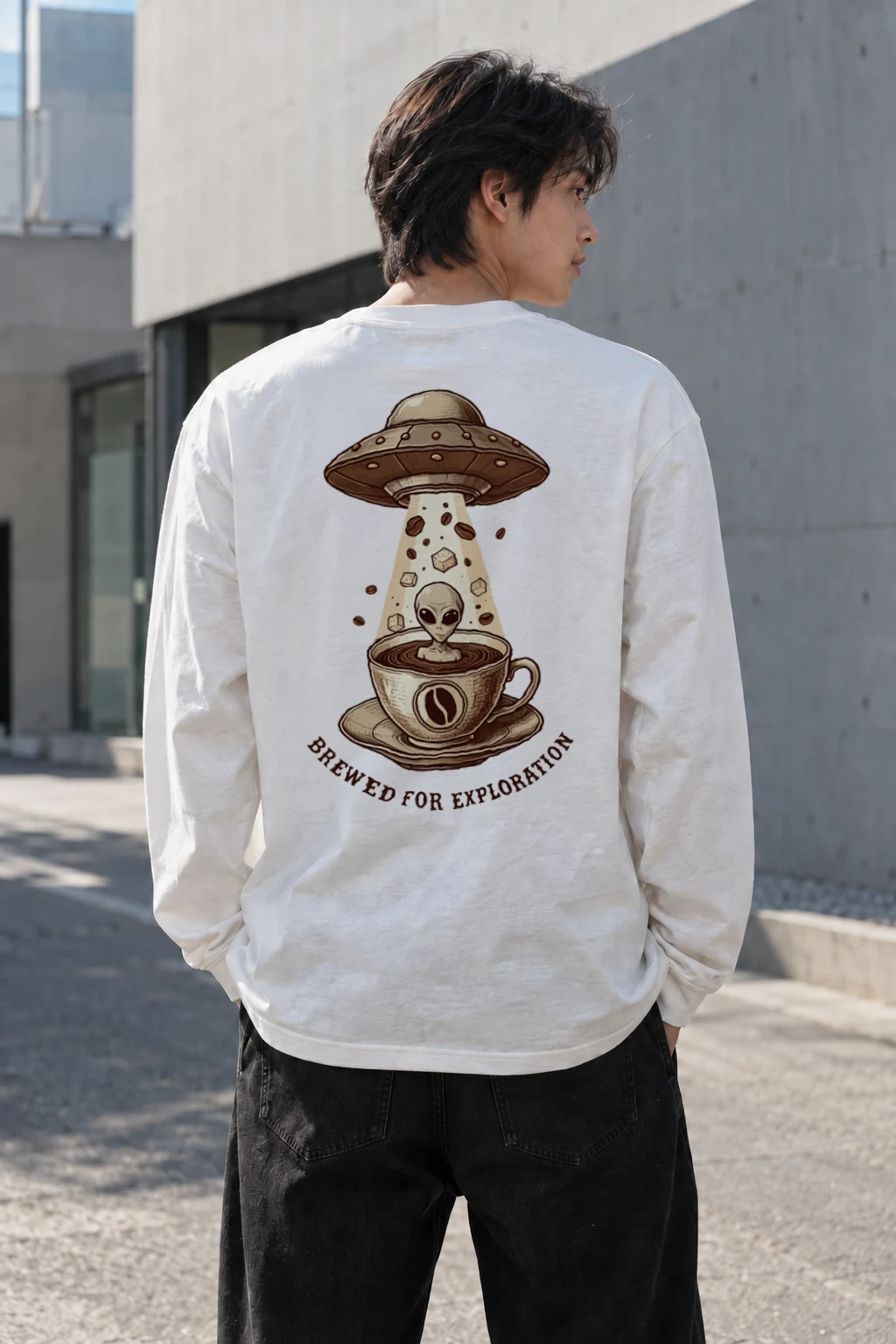 "Brewed For Exploration" Unisex Longsleeve T-shirt | Gildan 2400