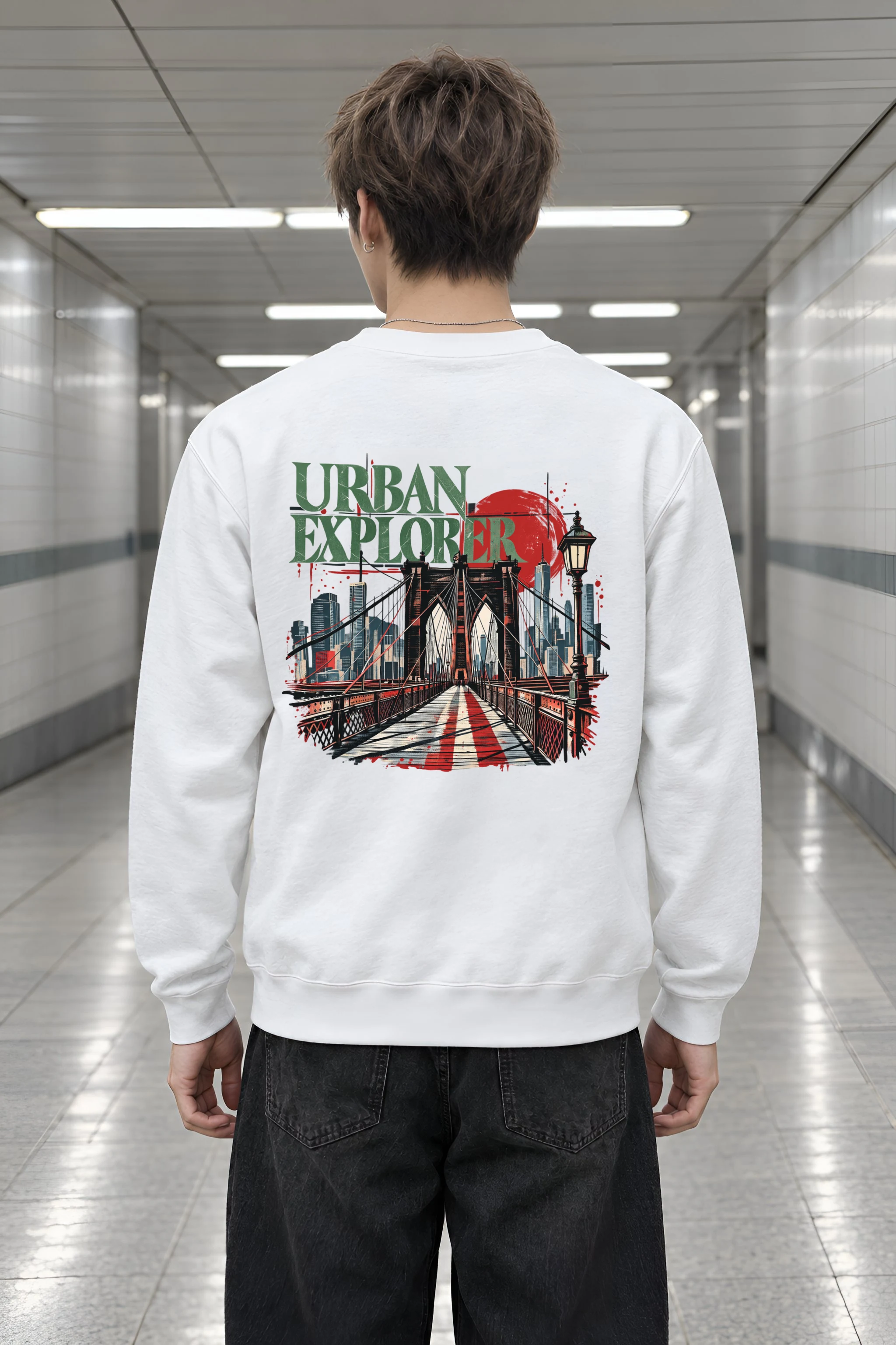 "Bridge Walkway Sun" Heavy Blend Unisex Crewneck Sweatshirt
