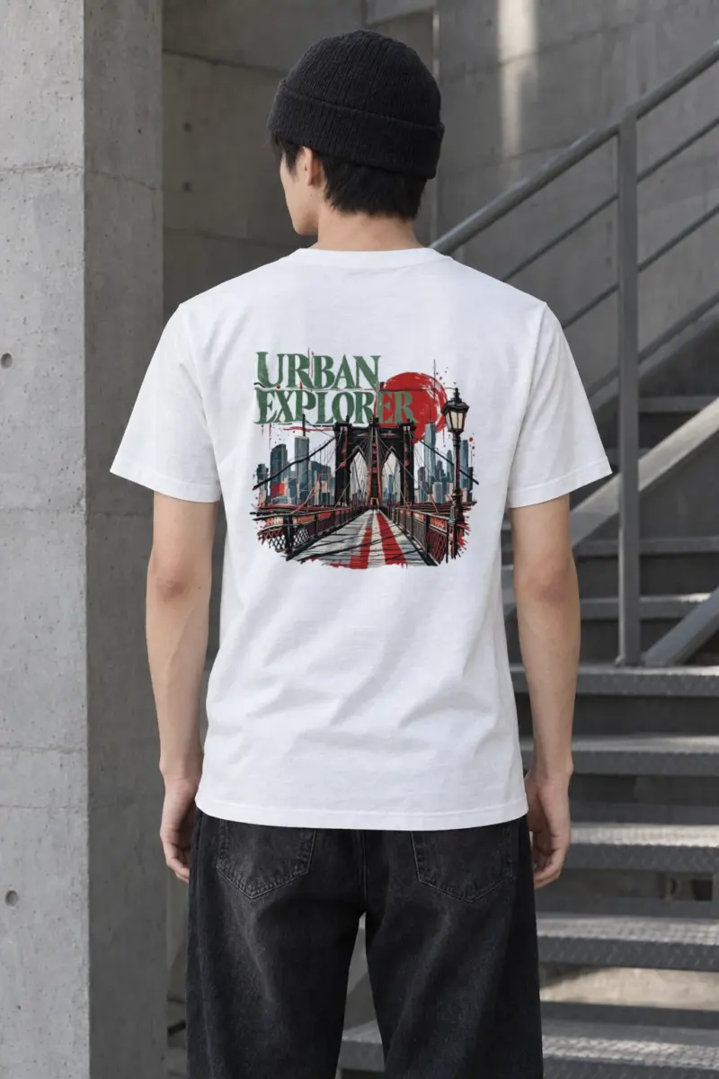"Bridge Walkway Sun" Heavyweight Unisex Crewneck T-shirt