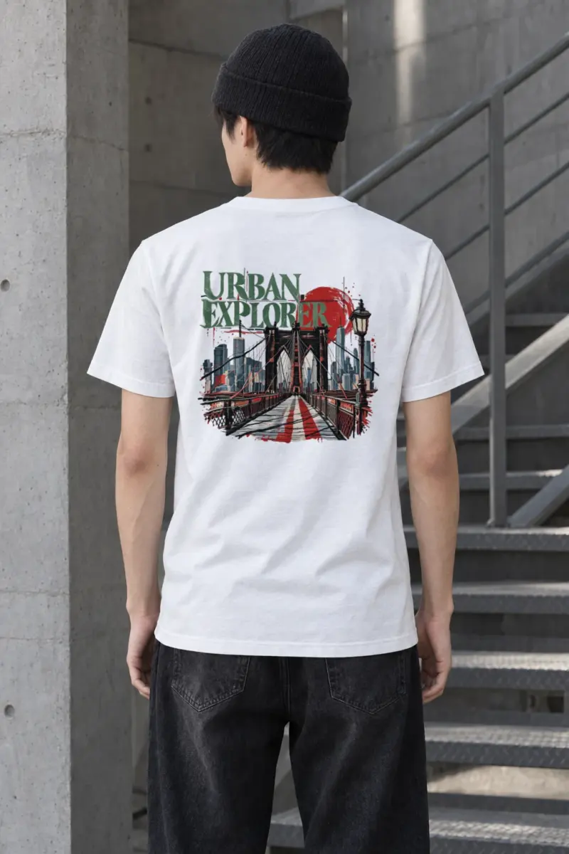 "Bridge Walkway Sun" Heavyweight Unisex Crewneck T-shirt