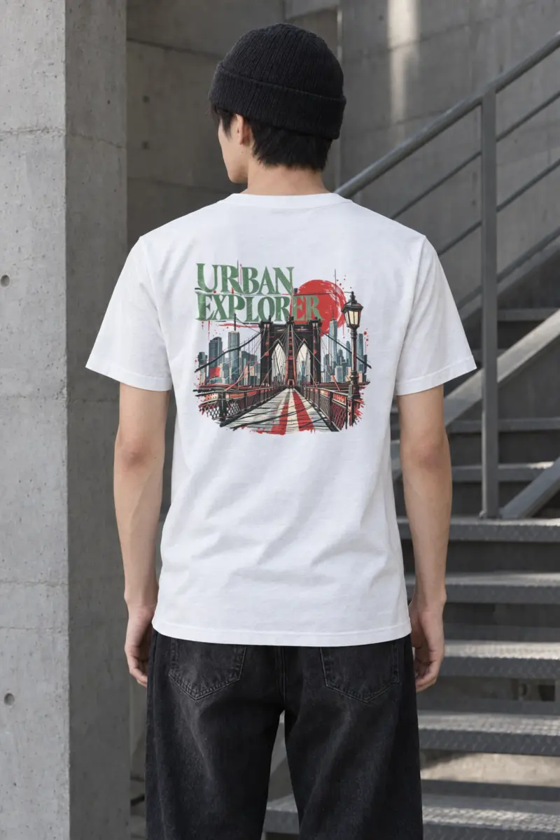 "Bridge Walkway Sun" Heavyweight Unisex Crewneck T-shirt