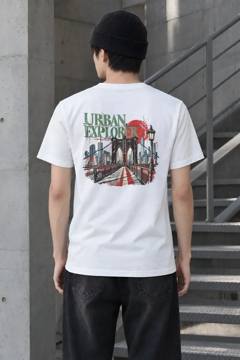 "Bridge Walkway Sun" Heavyweight Unisex Crewneck T-shirt