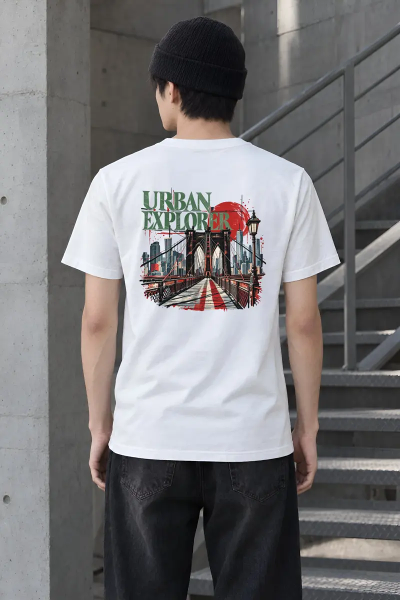 "Bridge Walkway Sun" Heavyweight Unisex Crewneck T-shirt