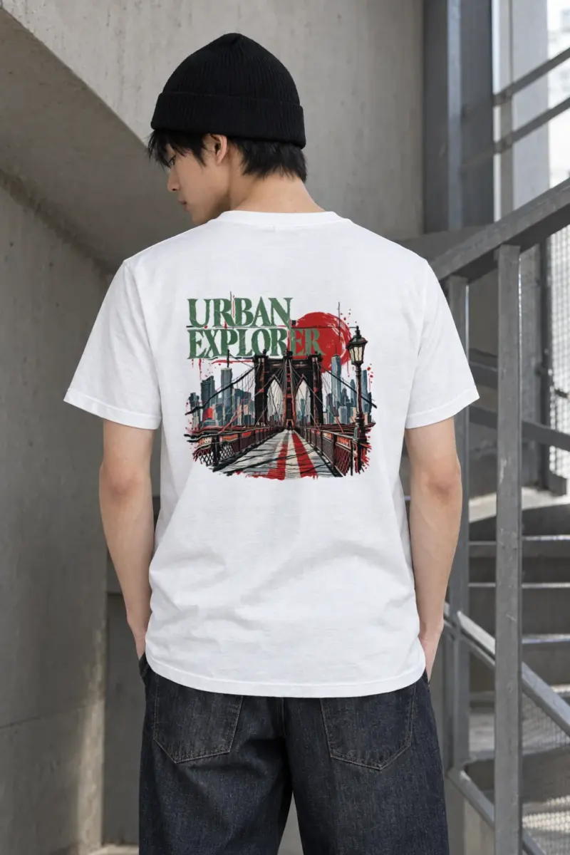 "Bridge Walkway Sun" Heavyweight Unisex Crewneck T-shirt