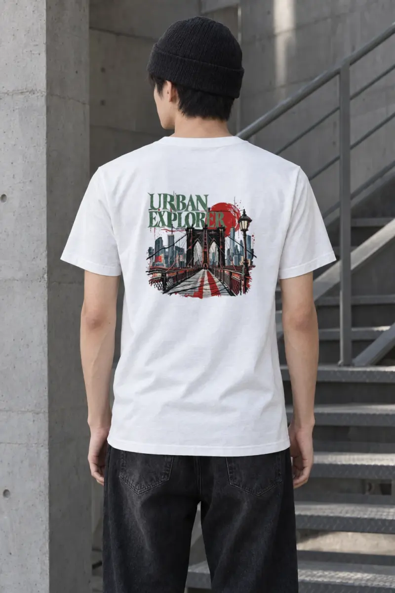 "Bridge Walkway Sun" Heavyweight Unisex Crewneck T-shirt