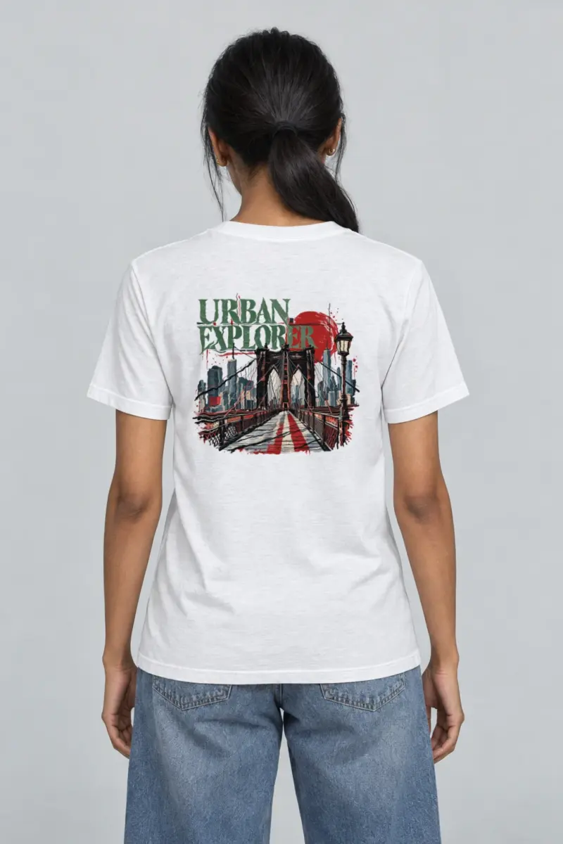"Bridge Walkway Sun" Heavyweight Unisex Crewneck T-shirt | Gildan 5000