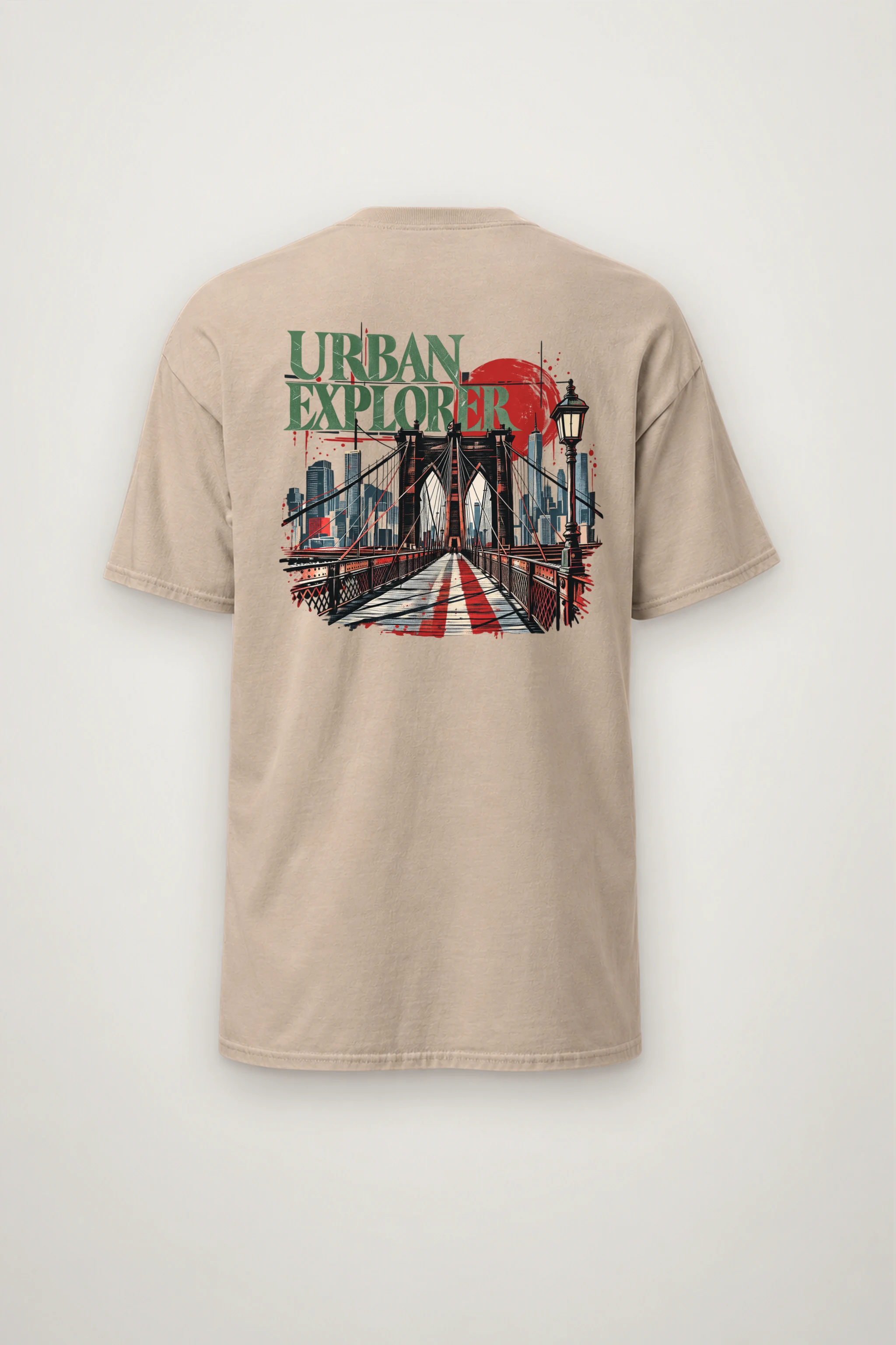 "Bridge Walkway Sun" Heavyweight Unisex Crewneck T-shirt