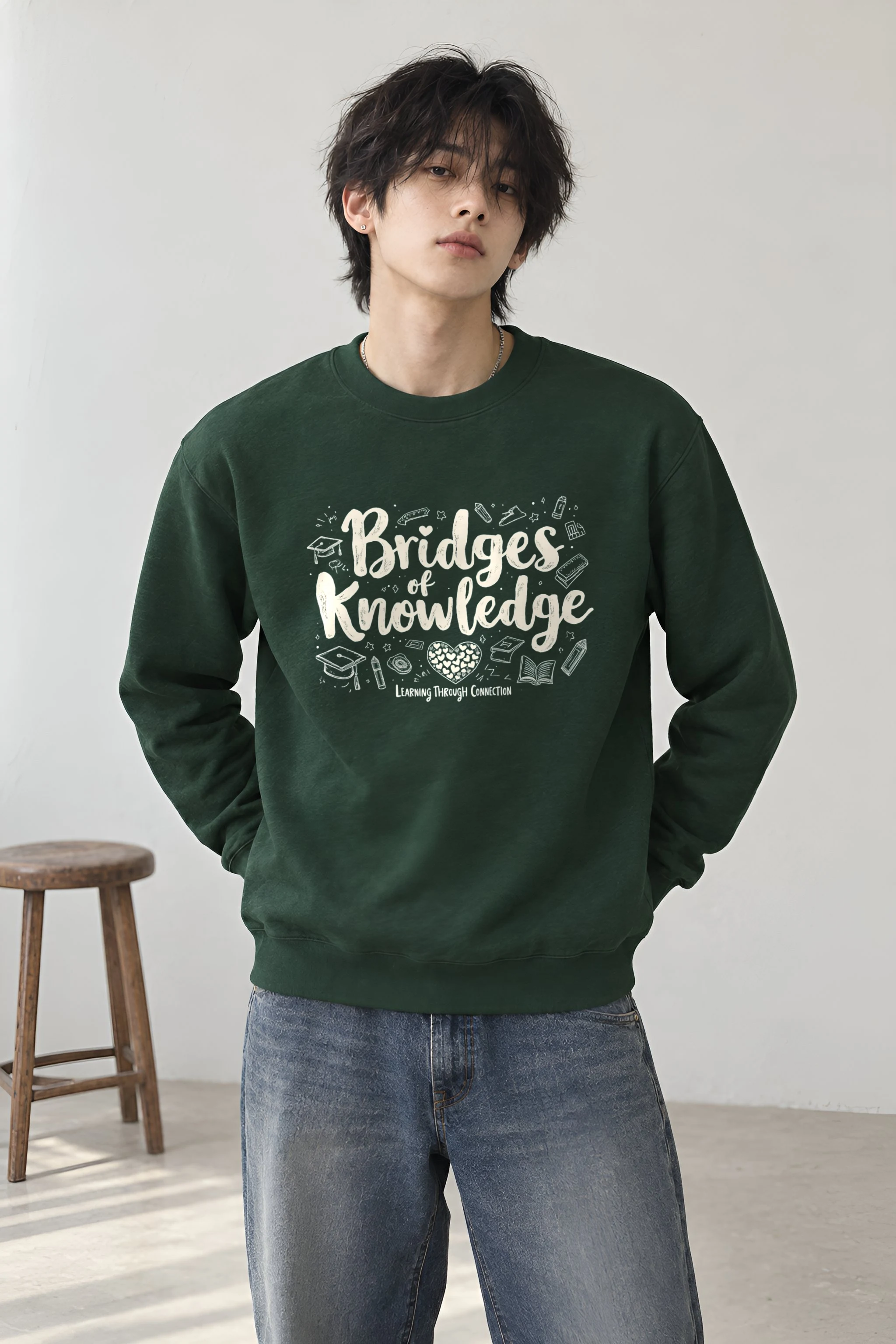 "Bridges Of Knowledge" Heavy Blend Unisex Crewneck Sweatshirt