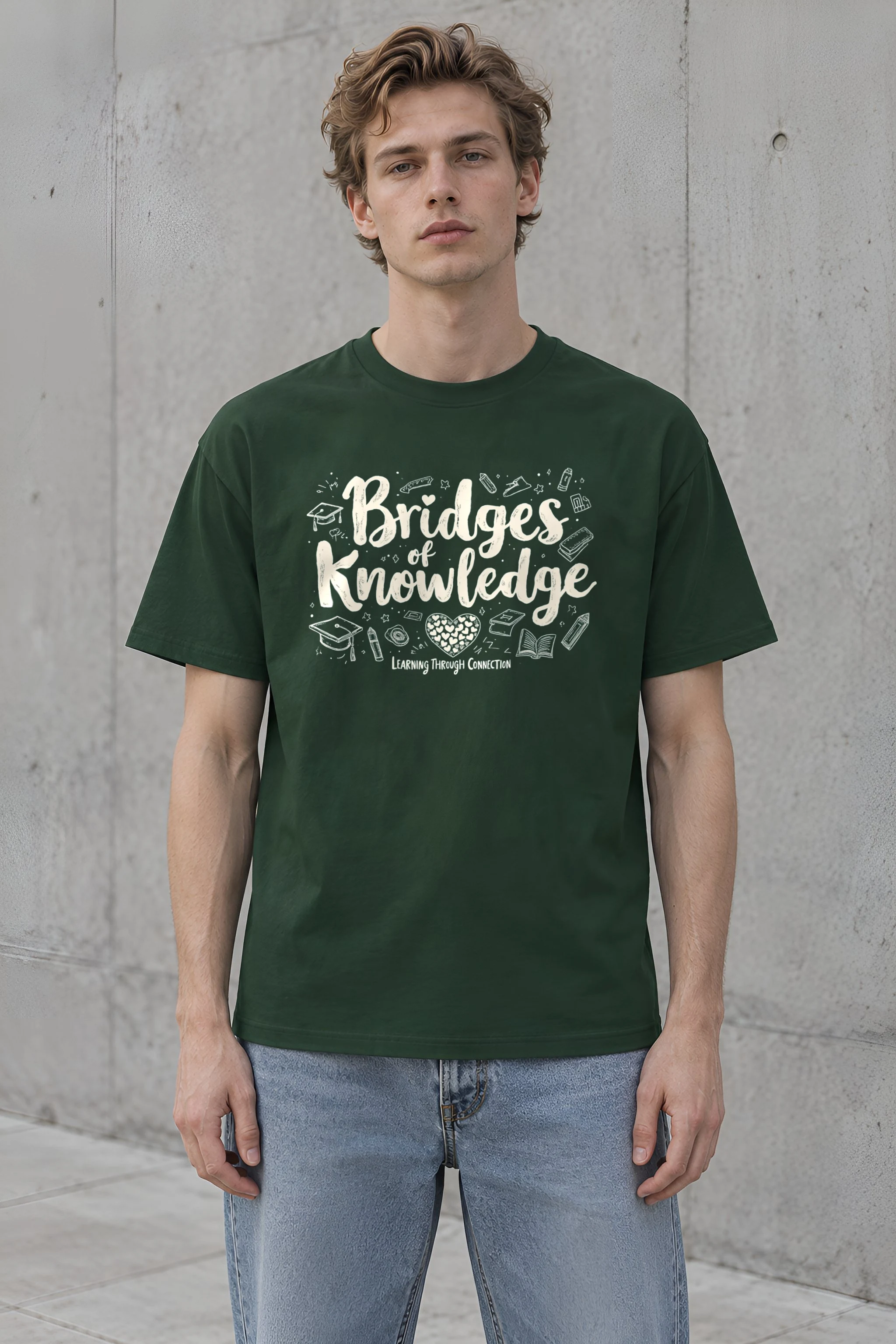 "Bridges Of Knowledge" Heavyweight Unisex Crewneck T-shirt