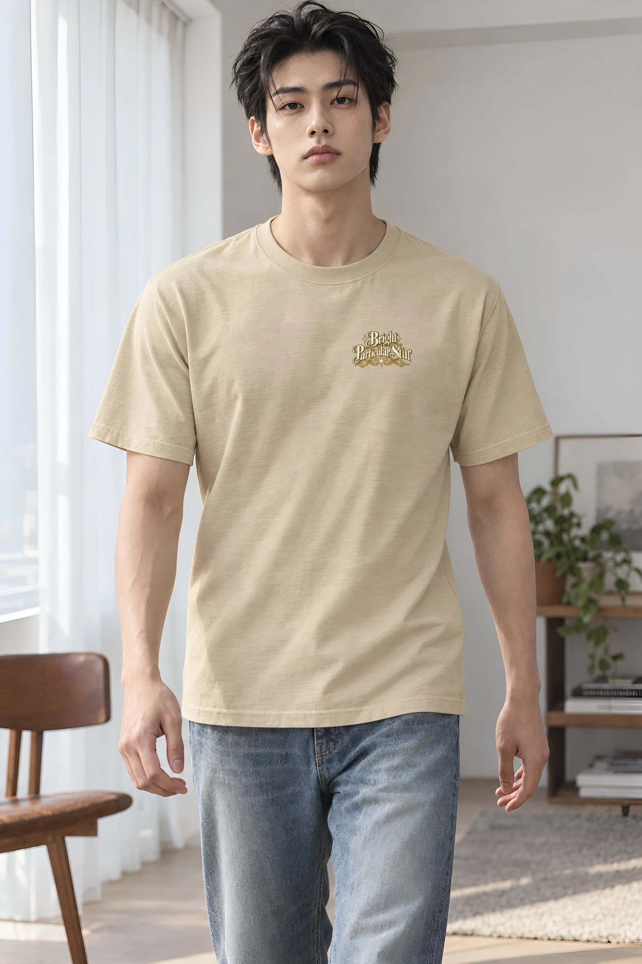 "Bright Particular Star" Heavyweight Unisex Crewneck T-shirt