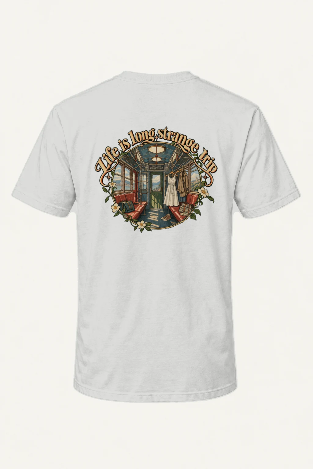 "Brighter Day Express" Heavyweight Unisex Crewneck T-shirt | Gildan 5000