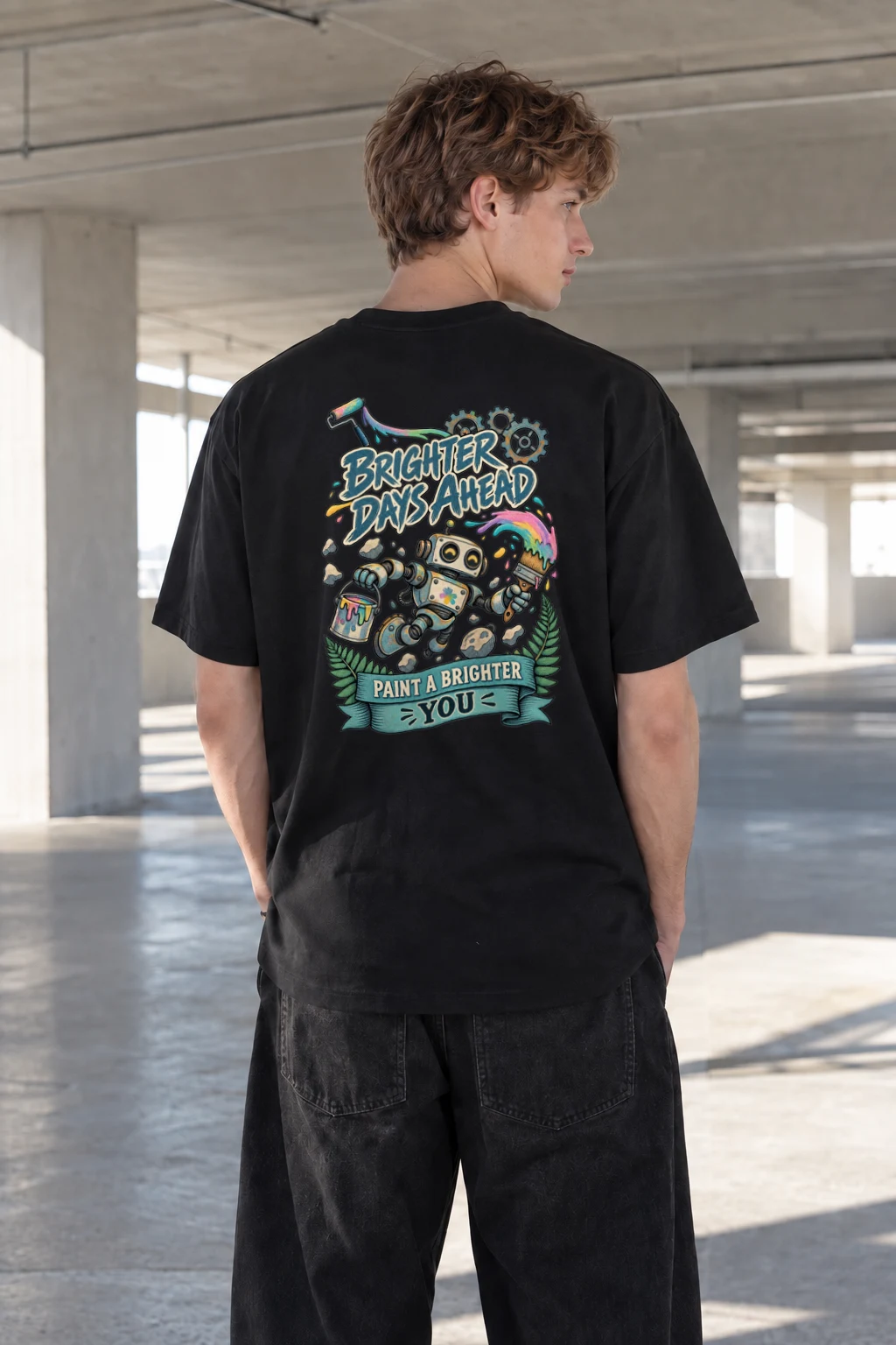 "Brighter Days Ahead" Heavyweight Unisex Crewneck T-shirt | Gildan 5000