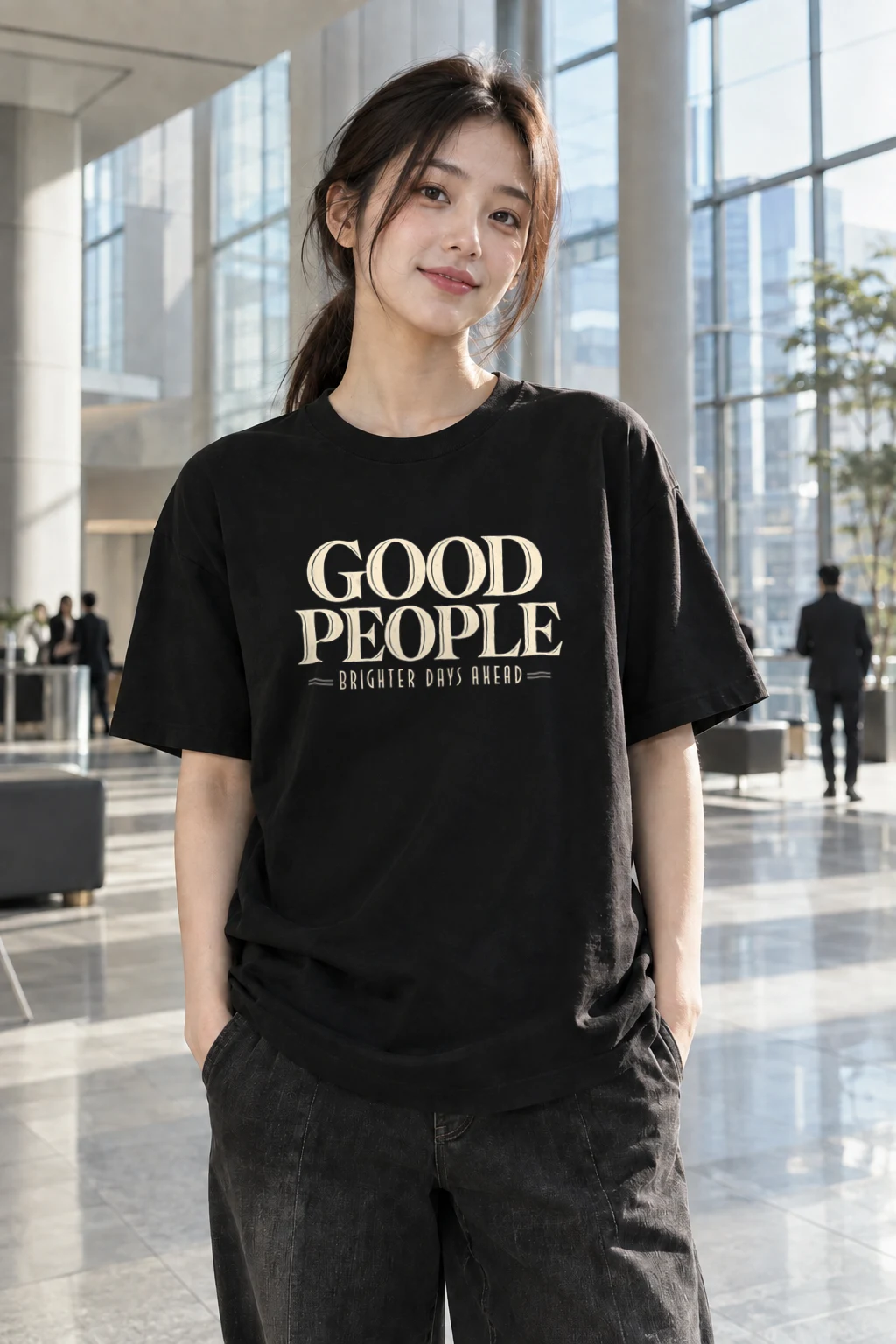 "Brighter Days Ahead" Heavyweight Unisex Crewneck T-shirt | Gildan 5000