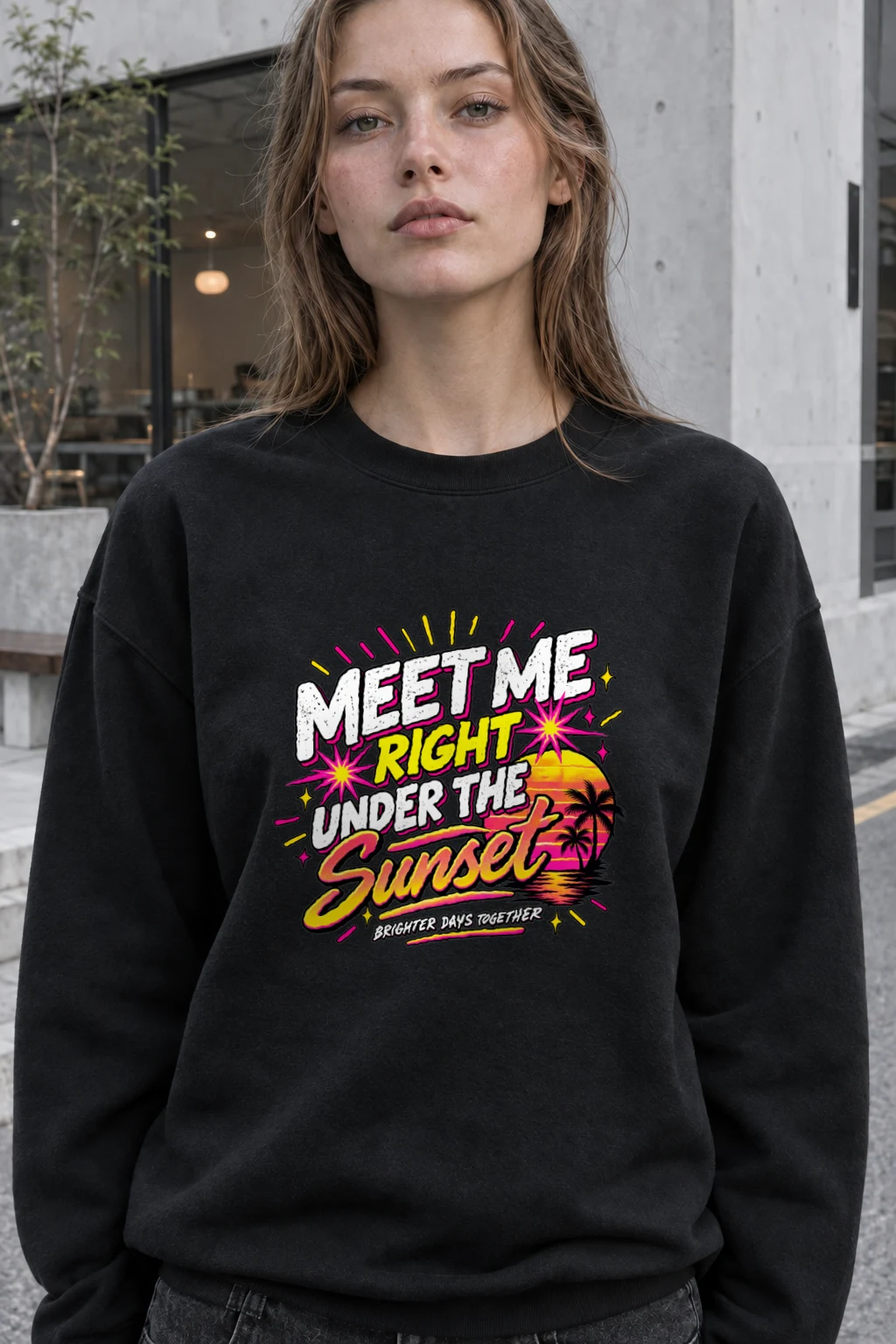 "Brighter Days Together" Heavy Blend Unisex Crewneck Sweatshirt | Gildan 18000