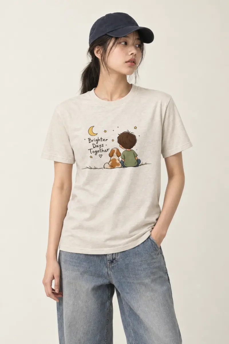 "Brighter Days Together" Heavyweight Unisex Crewneck T-shirt