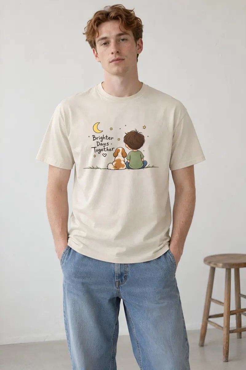 "Brighter Days Together" Heavyweight Unisex Crewneck T-shirt